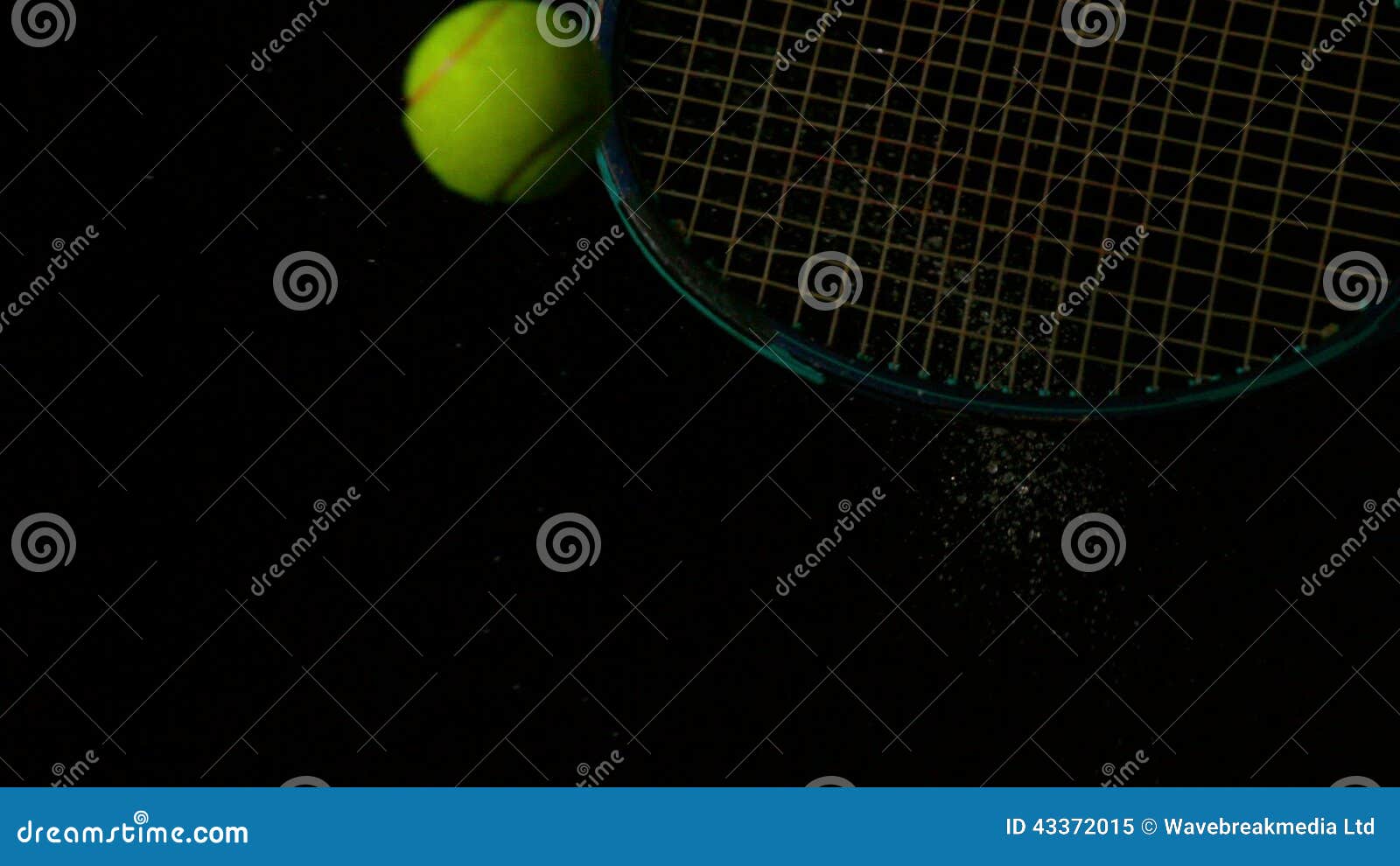 Tennis Racket Hitting Ball Black Background Stock Footage & Videos 22