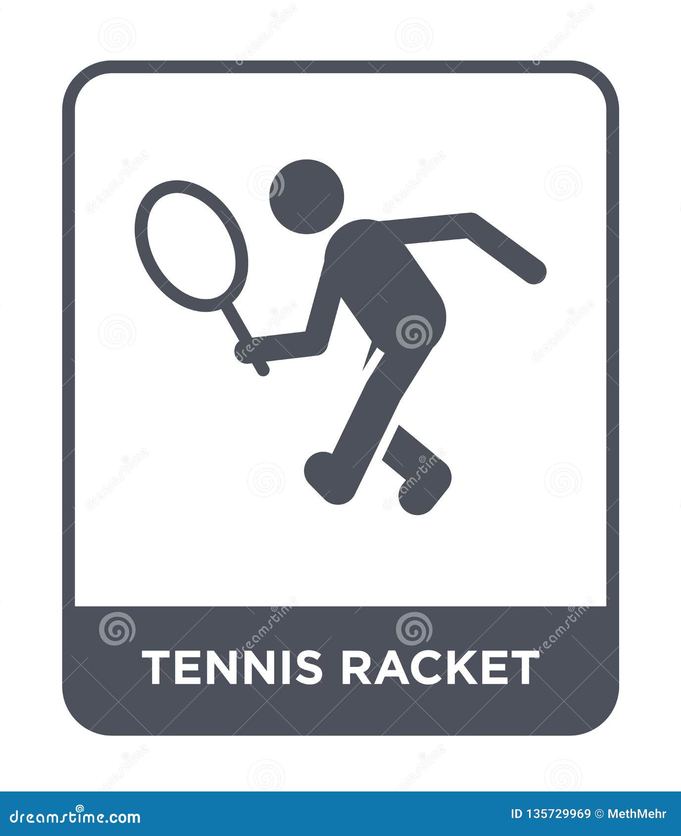 Tennis Racket Icon in Trendy Design Style. Tennis Racket Icon Isolated