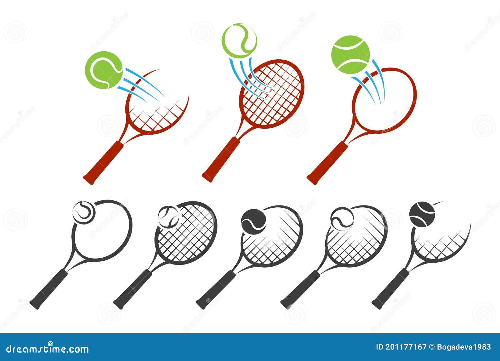 Tennis Racket Logo Set stock vector. Illustration of icon 201177167