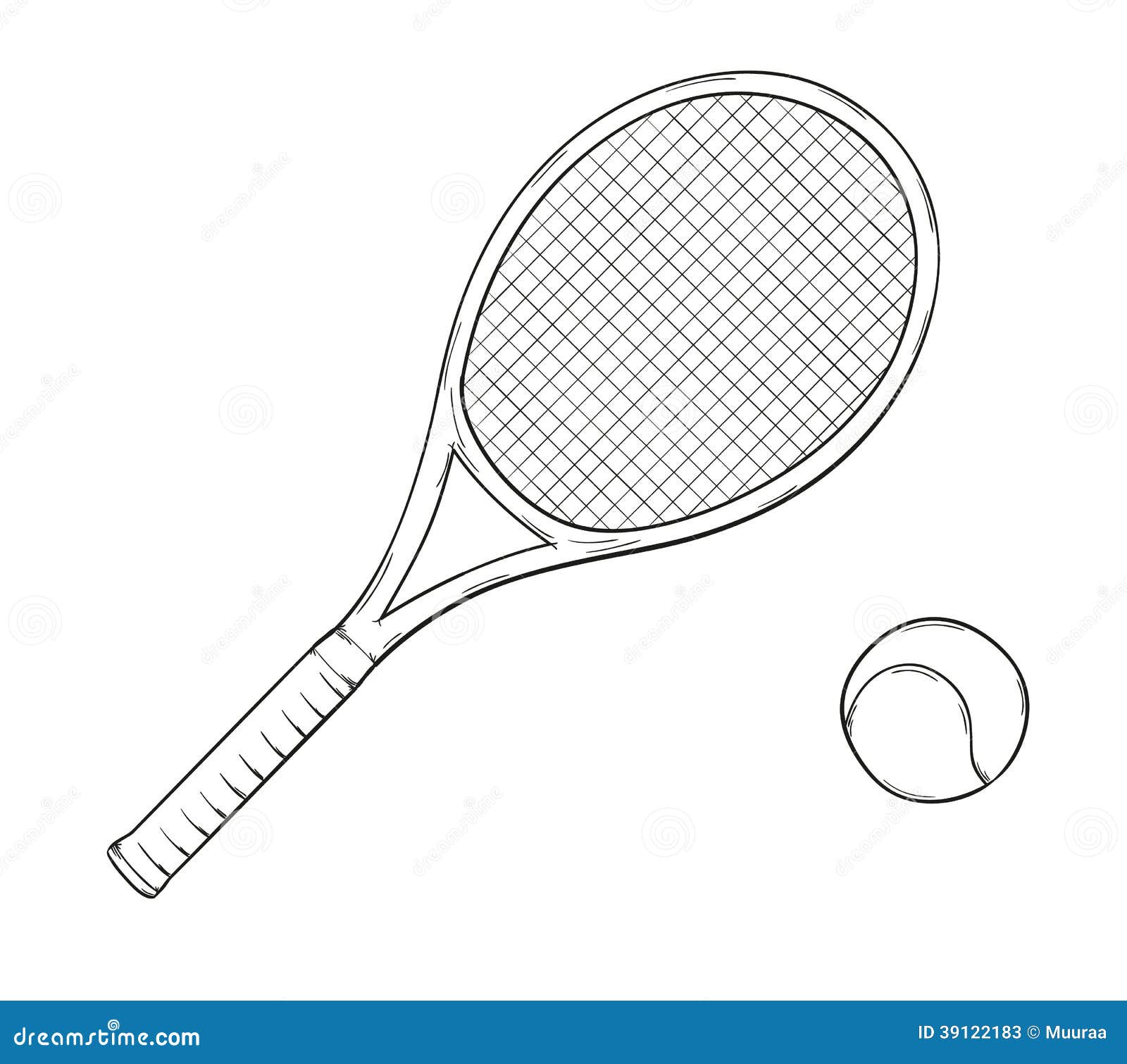 Tennis racket stock vector. Image of drawn, drawn, competitive - 39122183
