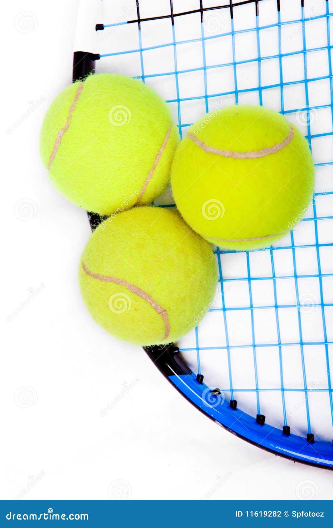 tennis raquet with a tennis balls