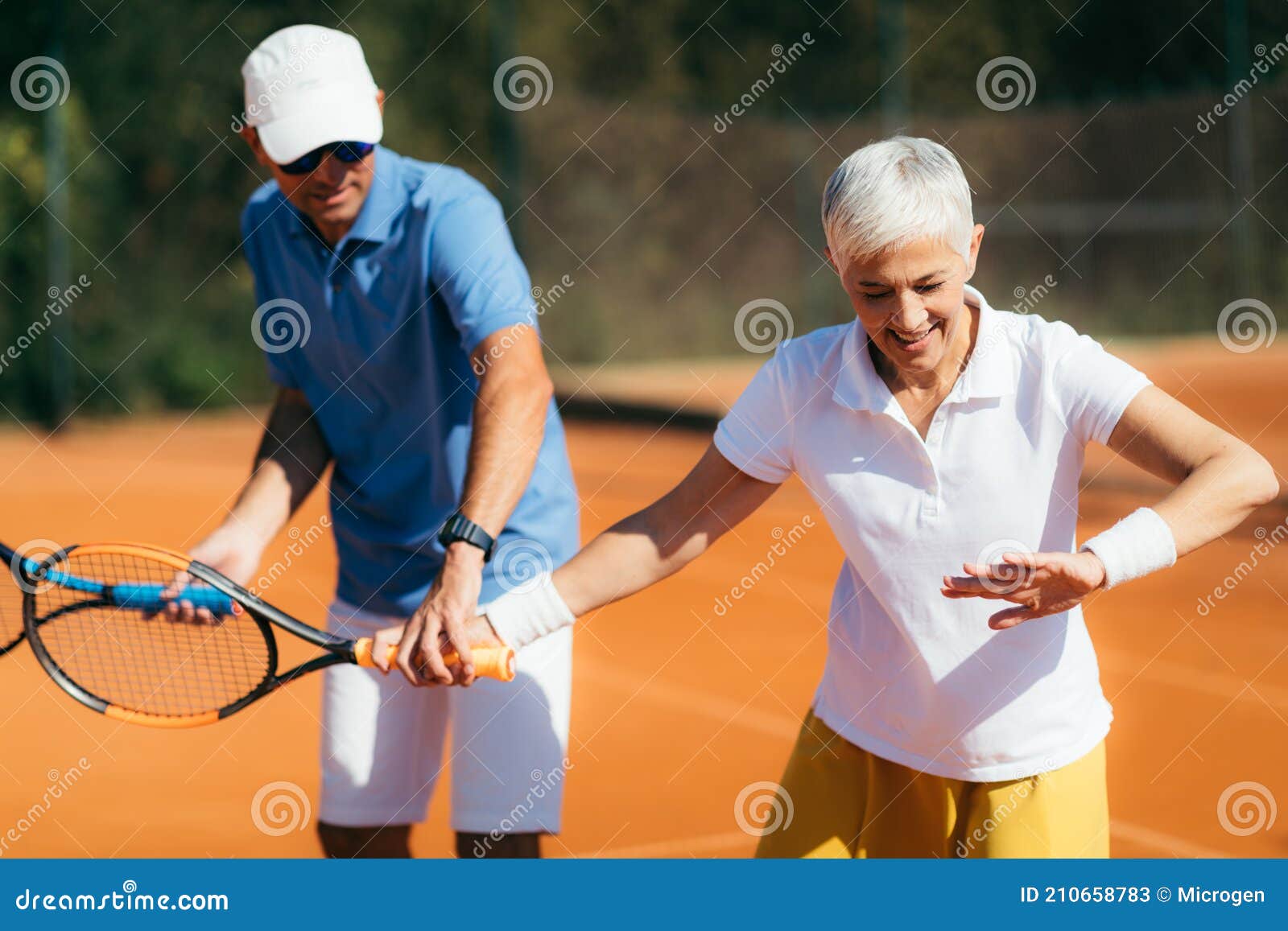 Tennis Training for Senior People Stock Image Image of training