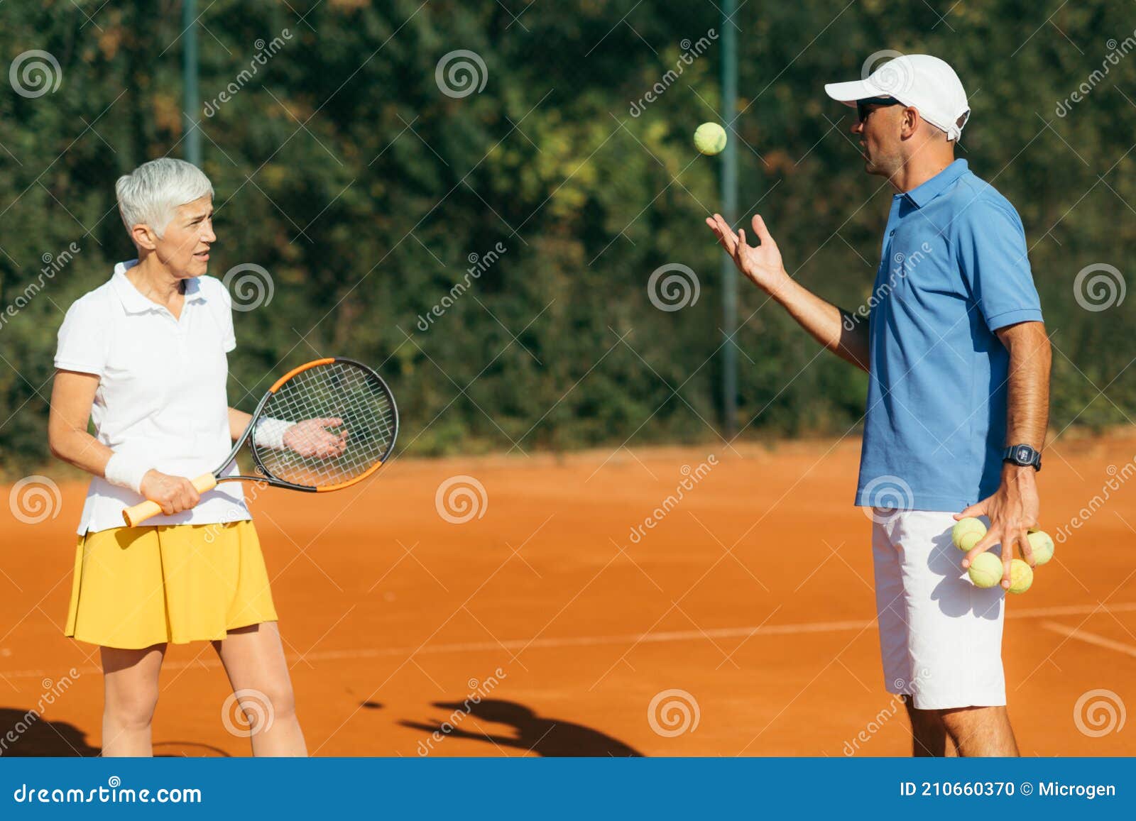 Tennis Training for Senior People Stock Photo Image of learning