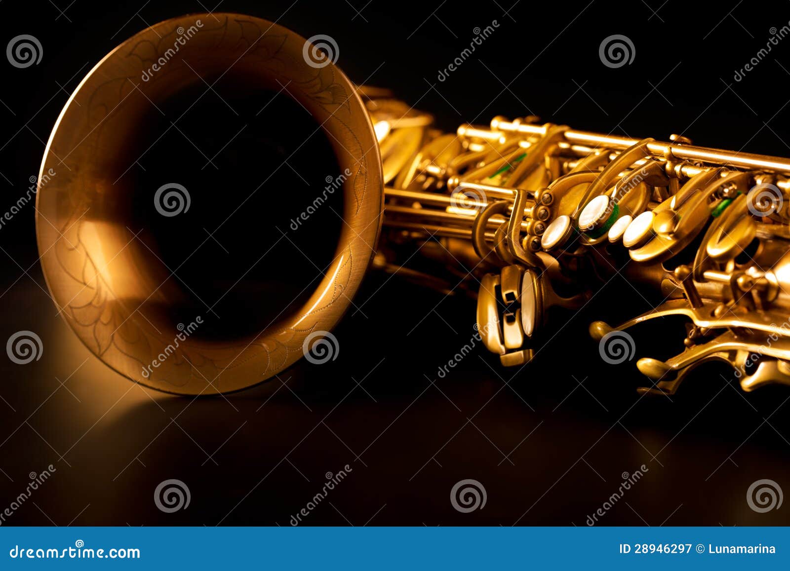 Tenor Sax Golden Saxophone Macro Selective Focus Stock Image Image of