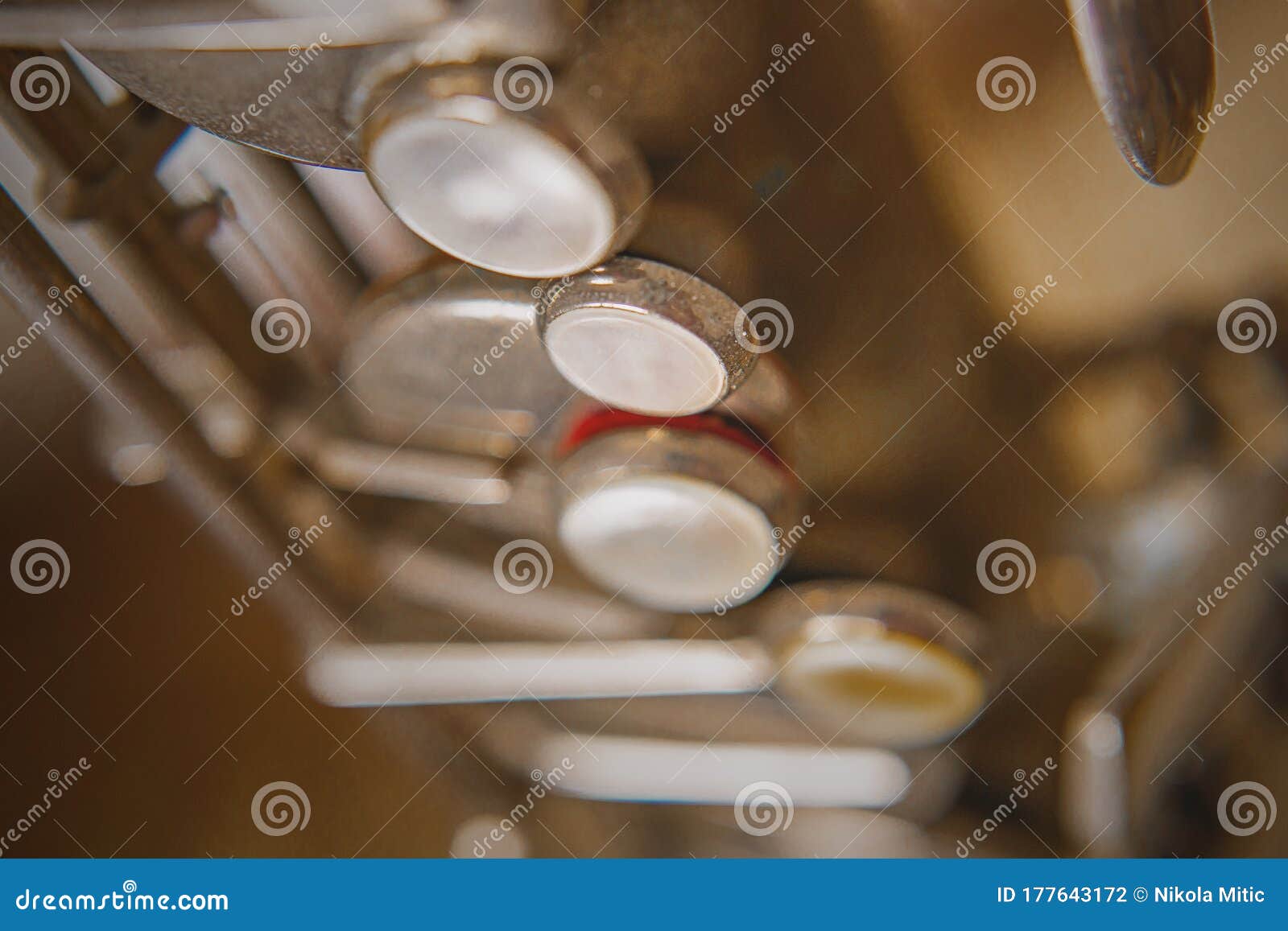 Tenor Saxophone Keys of a Sax. Stock Photo Image of detail, alto