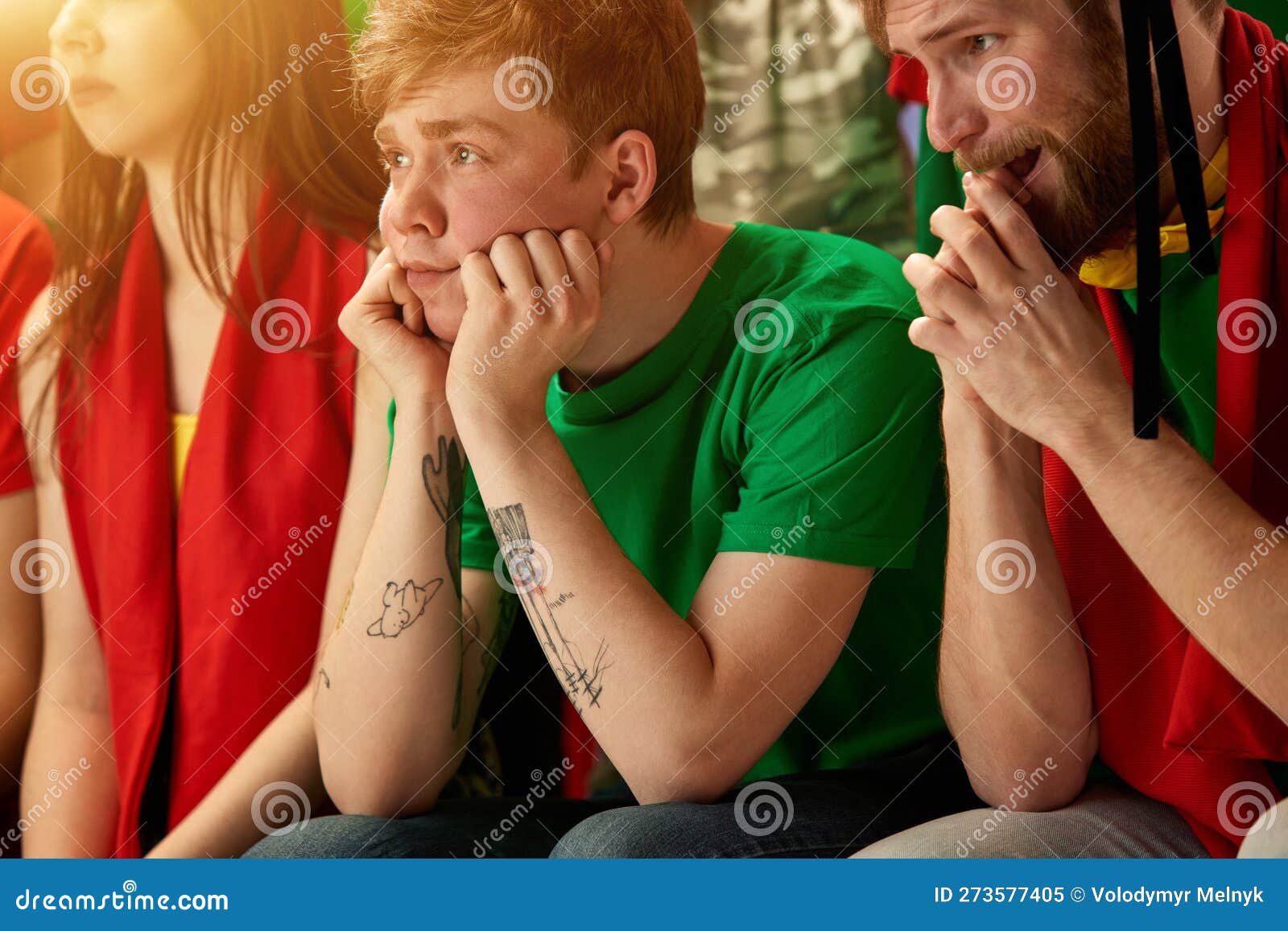 Tense Game Moment Sport Fans Emotionally Watching Portugal Football
