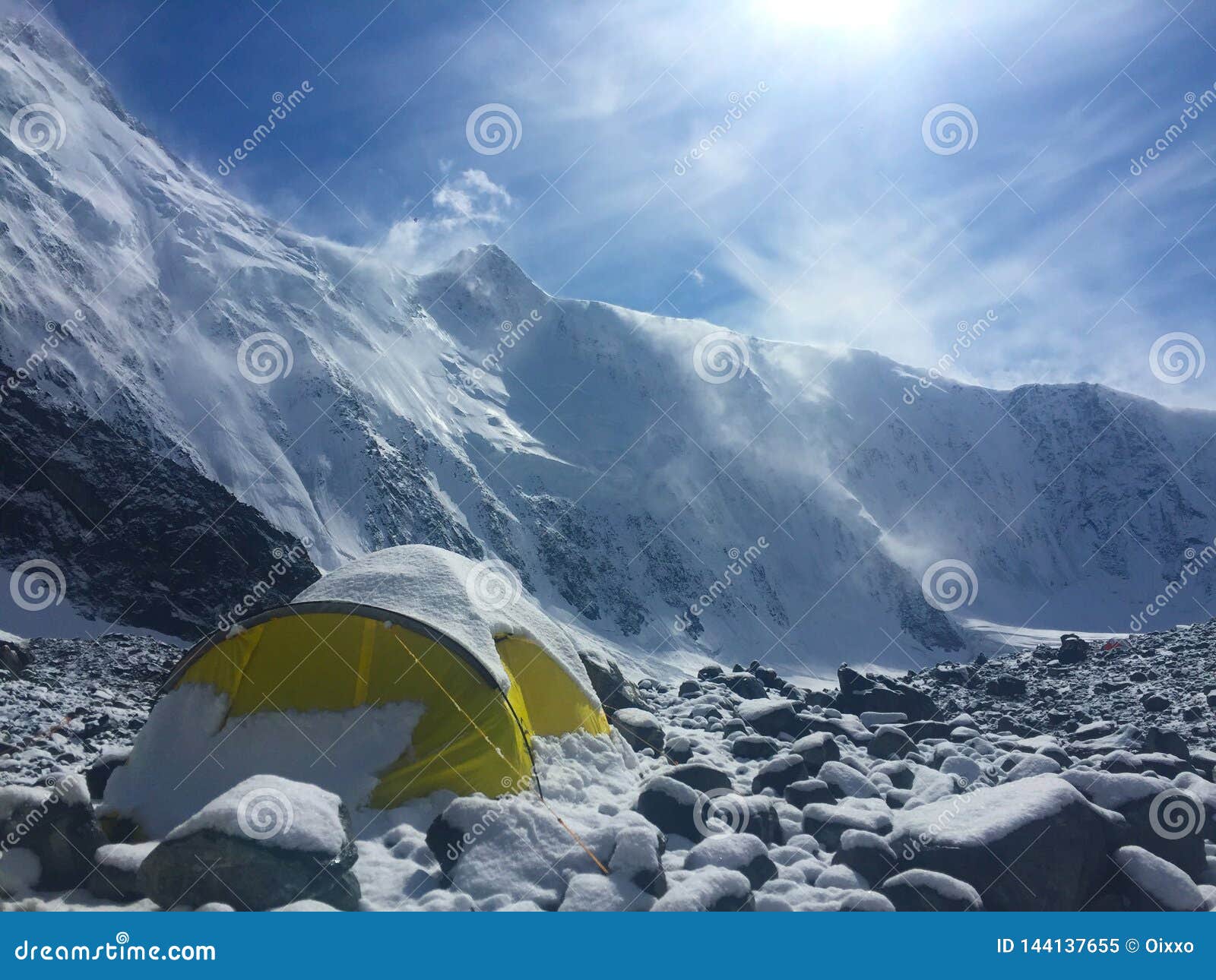 Tent On The Background Of Belukha Mountain Akkem Wall Belukha