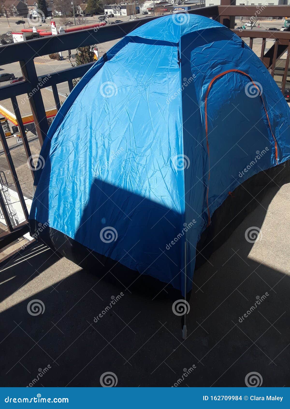 Tent on Balcony,on a Hot Day. Stock Photo Image of