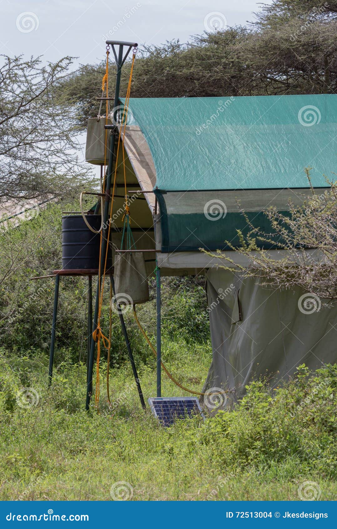 Tent camping shower stock photo. Image of bucket, wilderness 72513004