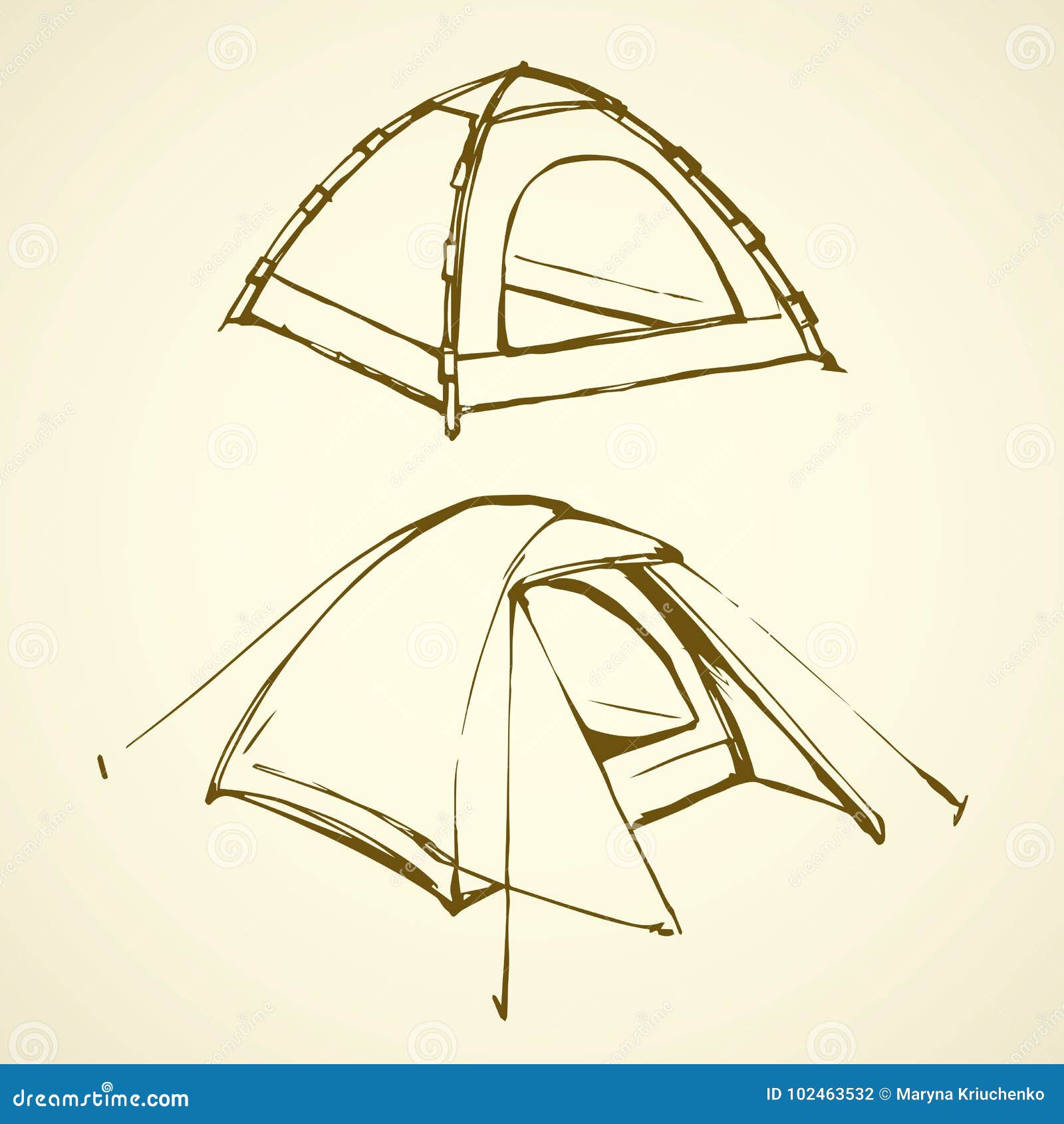 Camping Tent For Tourism, Cartoon Sketch Illustration Of Travel Equipment.  Vector Royalty Free SVG, Cliparts, Vectors, and Stock Illustration. Image  95744783.