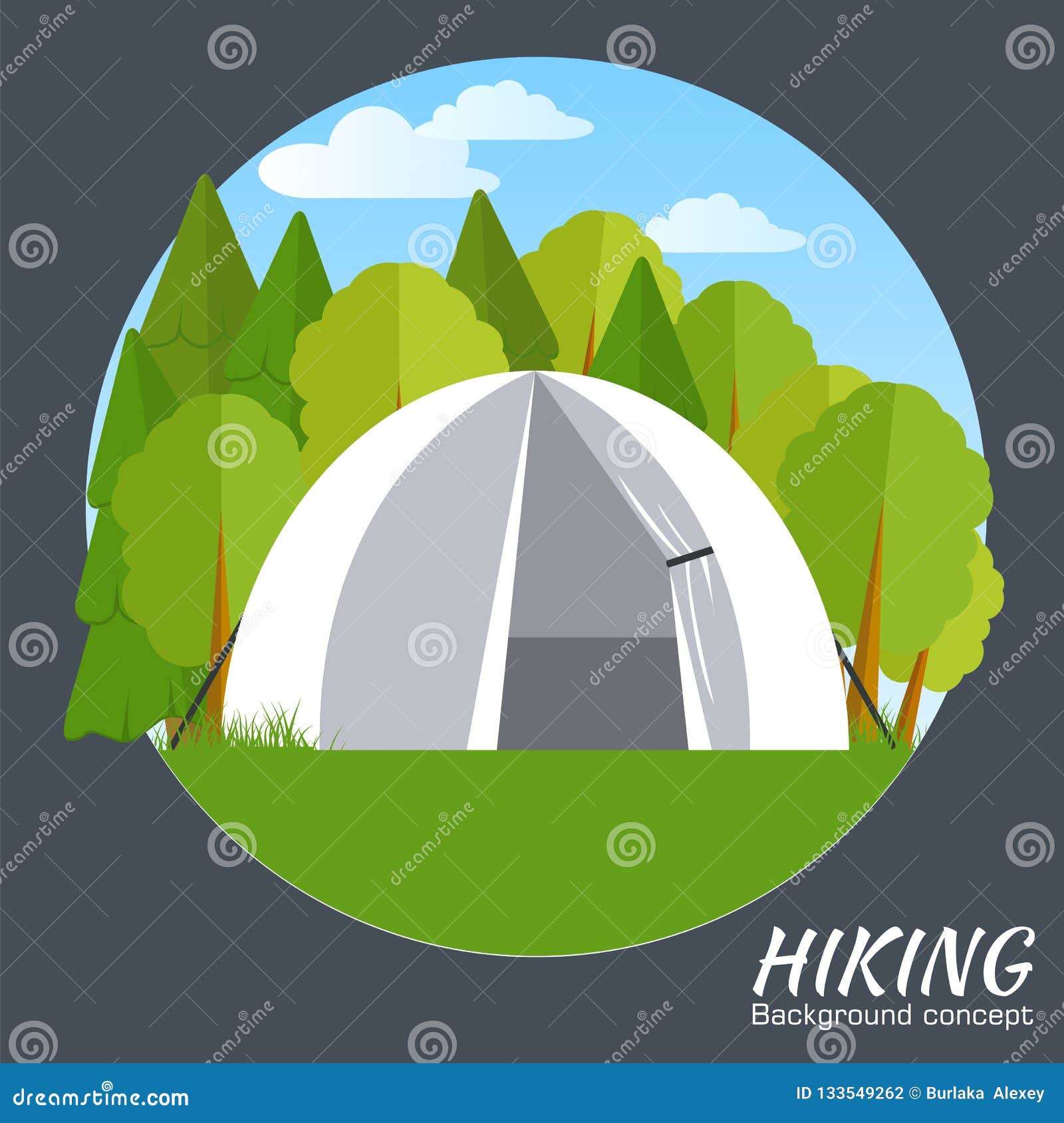 Tent Vector Illustration Symbol Object. Flat Icon Style Concept Design