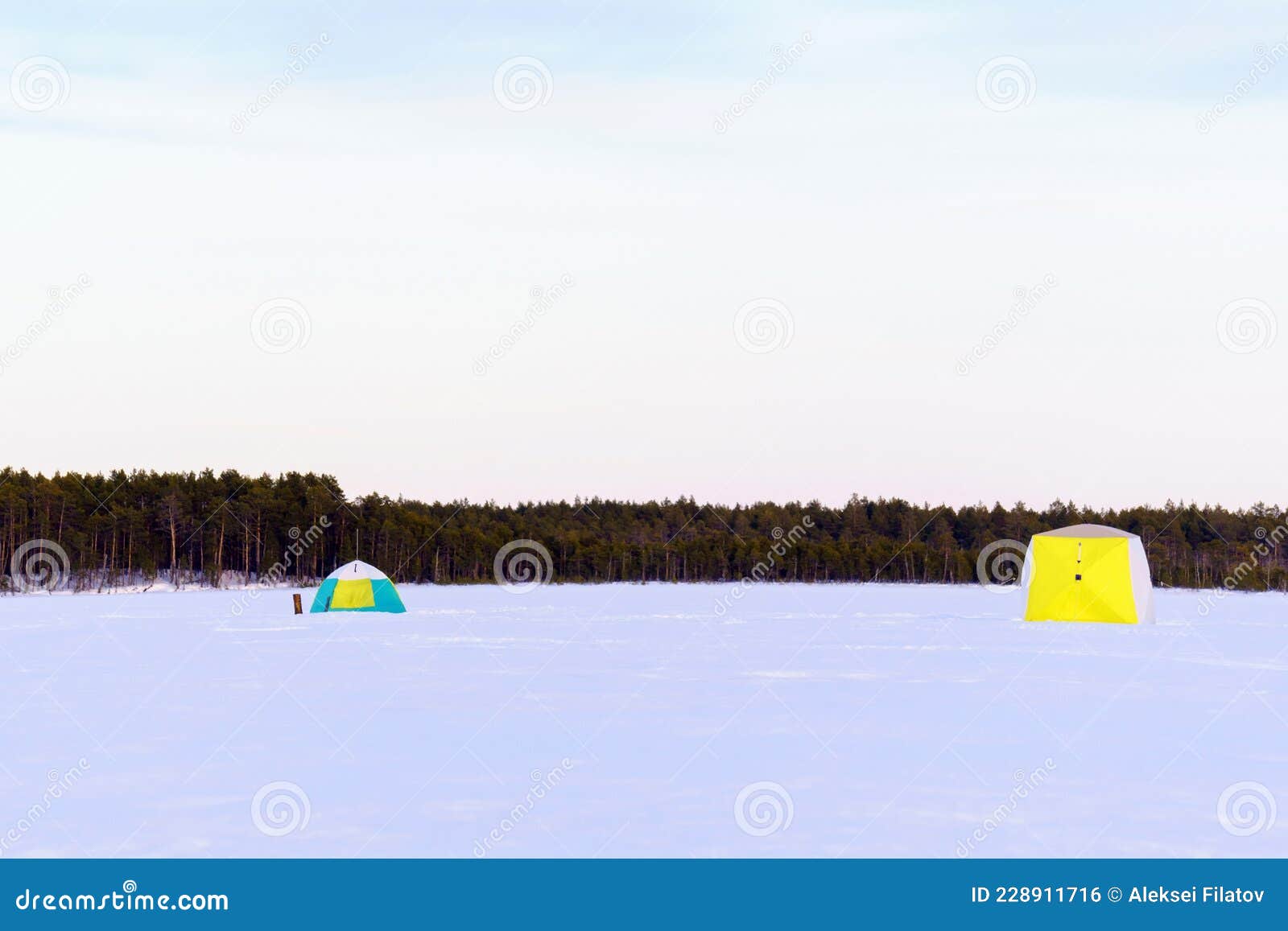 WINTER camping on ICE in a fishing tent