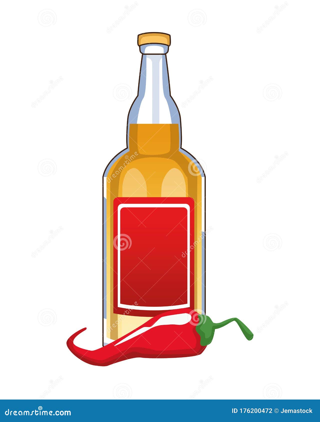 A Bottle Of Mexican Alcoholic Beverage Tequila. The Shape Of The Bottle