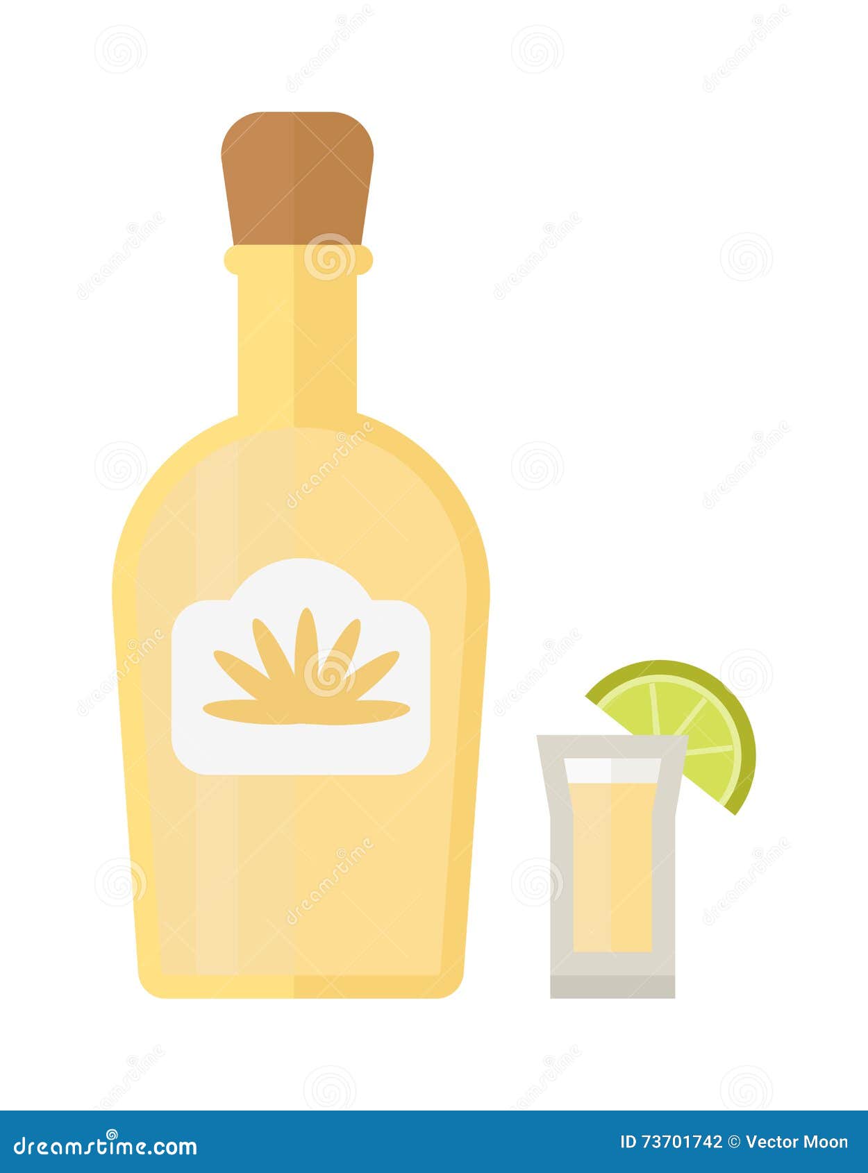 Tequila Bottle Vector Illustration. Stock Vector - Illustration of ...