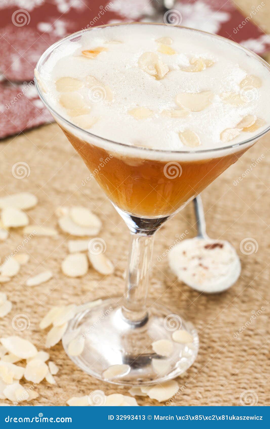 Tequila drink with almonds stock image. Image of drink 32993413