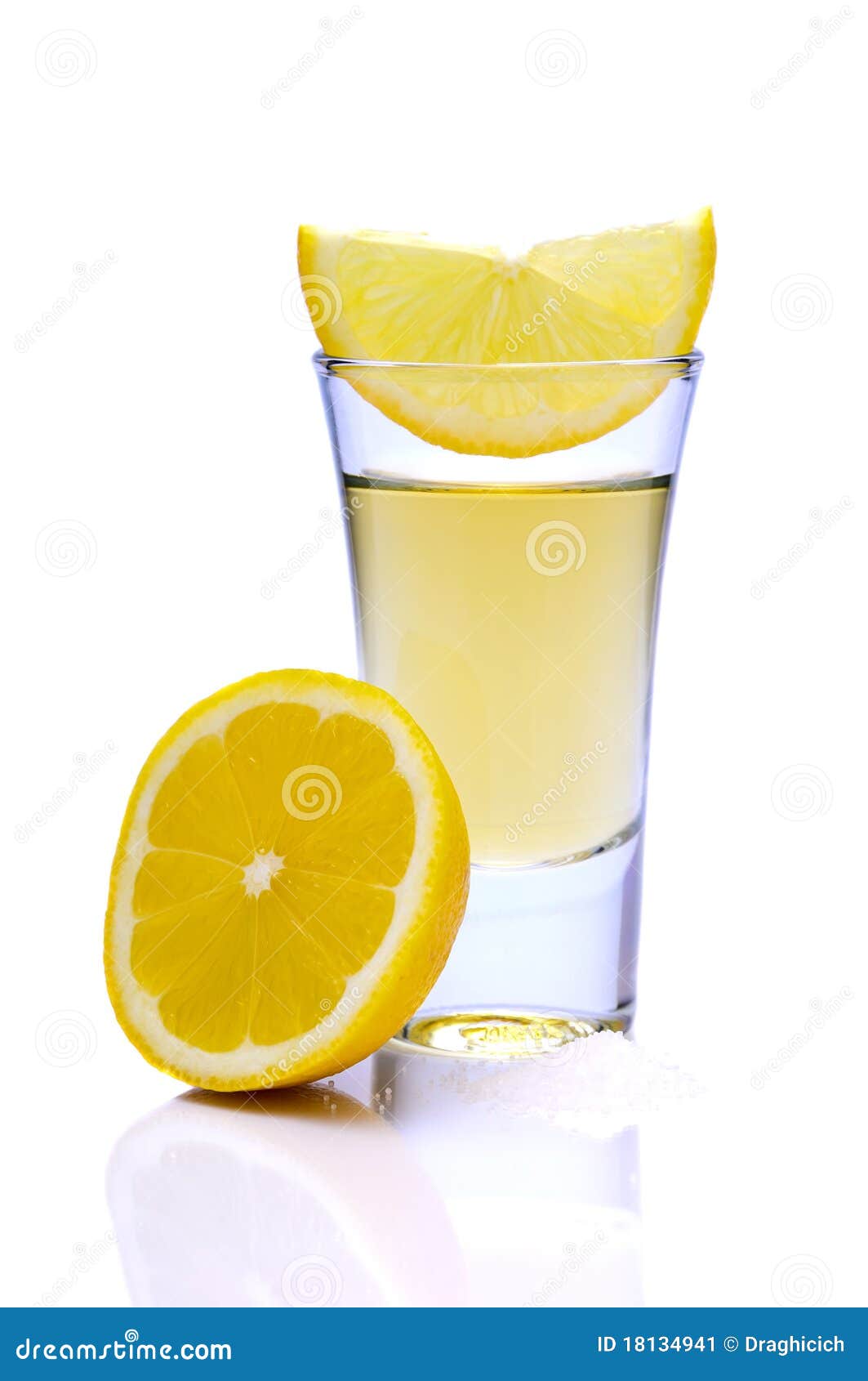 Tequila with lemon stock image. Image of liquor, salt - 18134941
