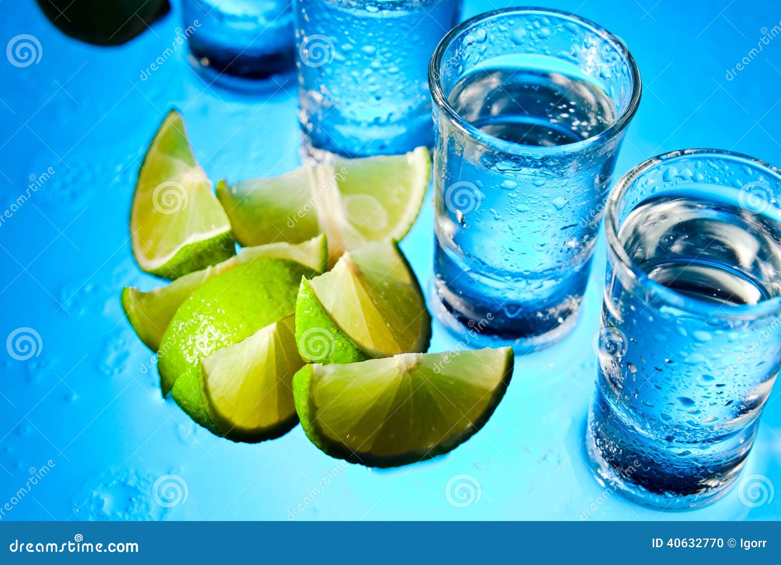 Tequila and Lime on Glass Table Stock Photo Image of tequila, cold
