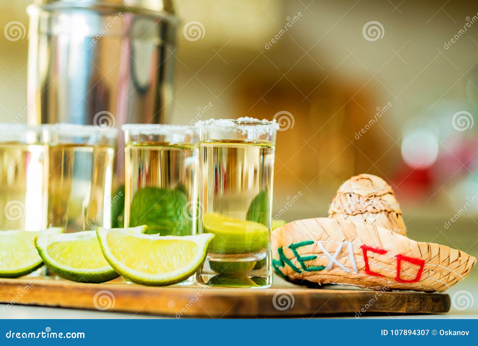 Tequila with Lime and Salt, Selective Focus Stock Image Image of