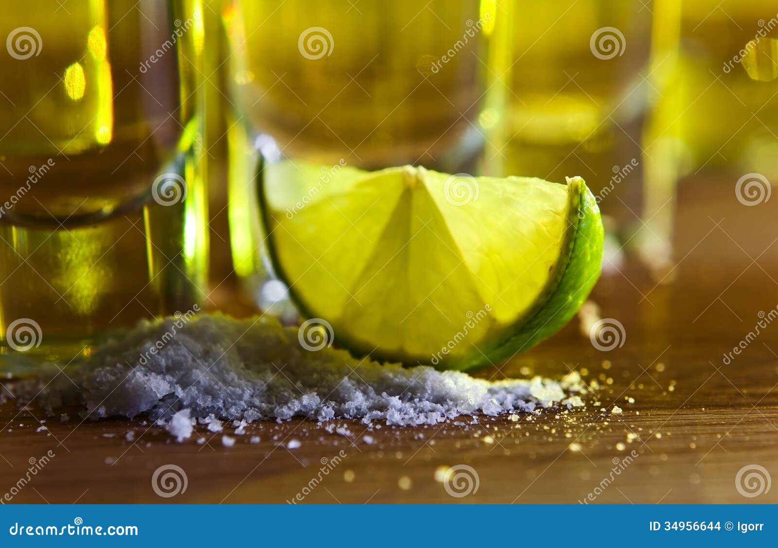 Tequila , lime and salt stock photo. Image of garnish 34956644