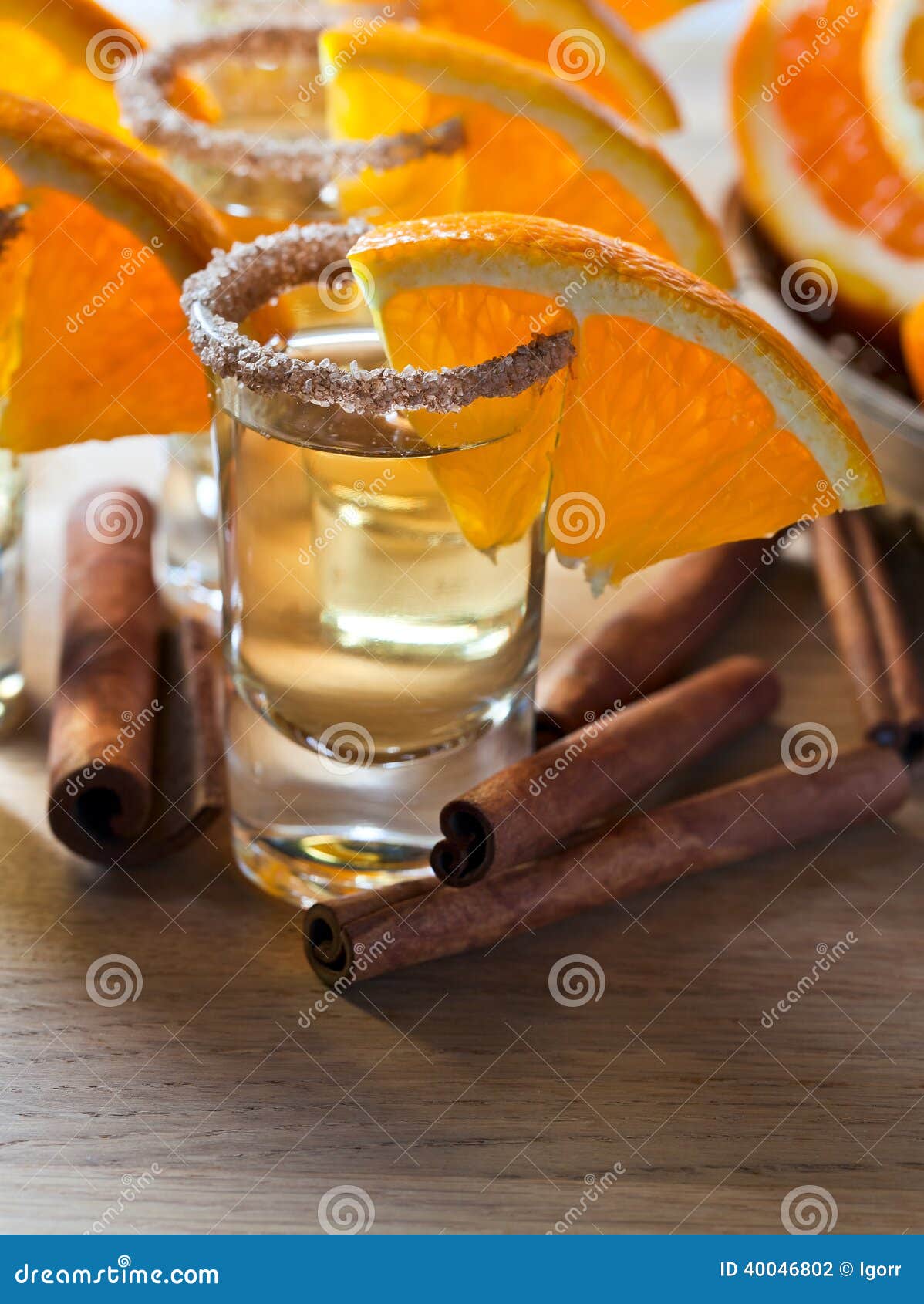 Tequila with Orange and Cinnamon Stock Photo Image of fruit, flavor
