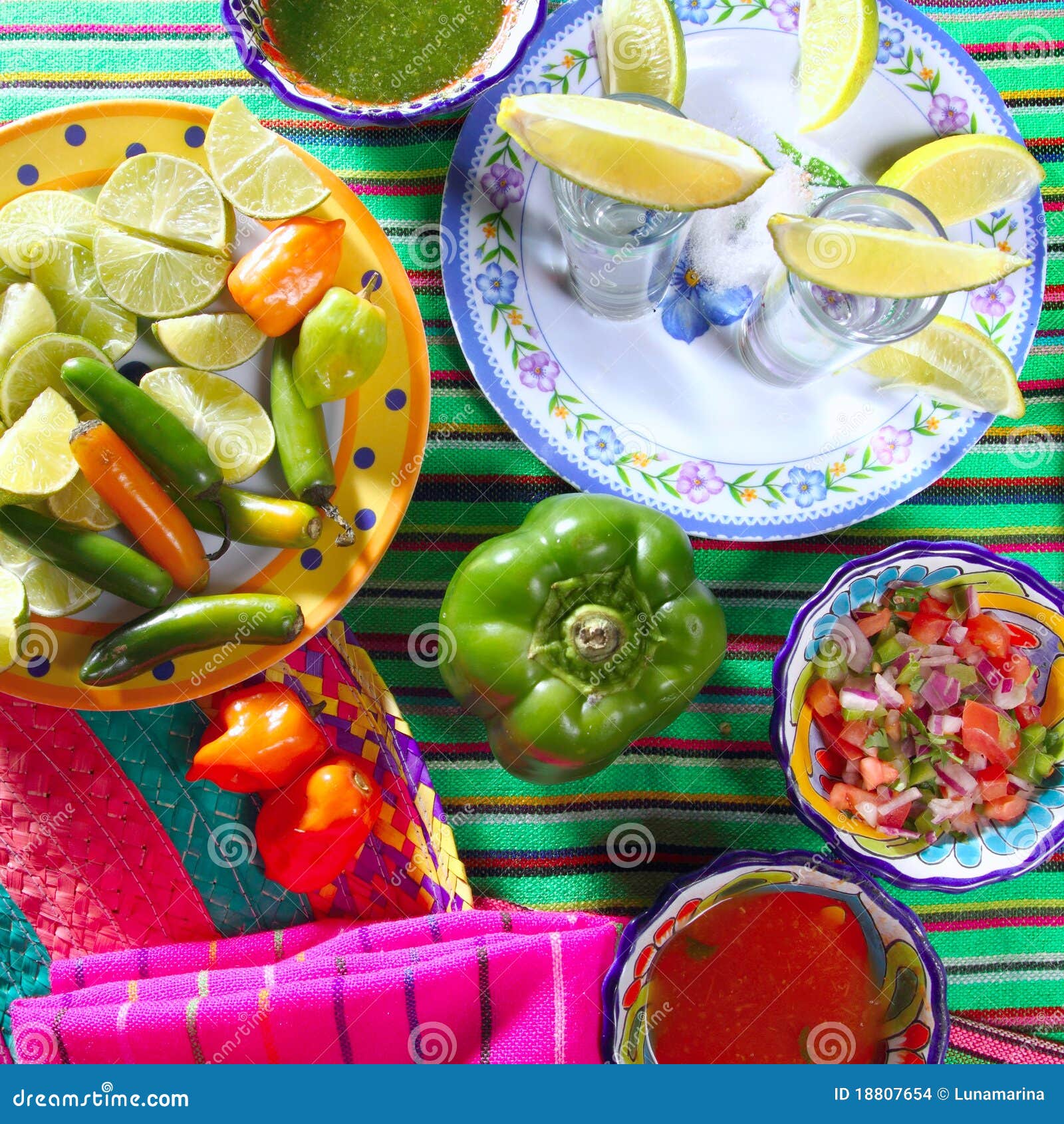 Tequila Salt Lemon Mexican Chili Sauces Pepper Stock Photo Image of