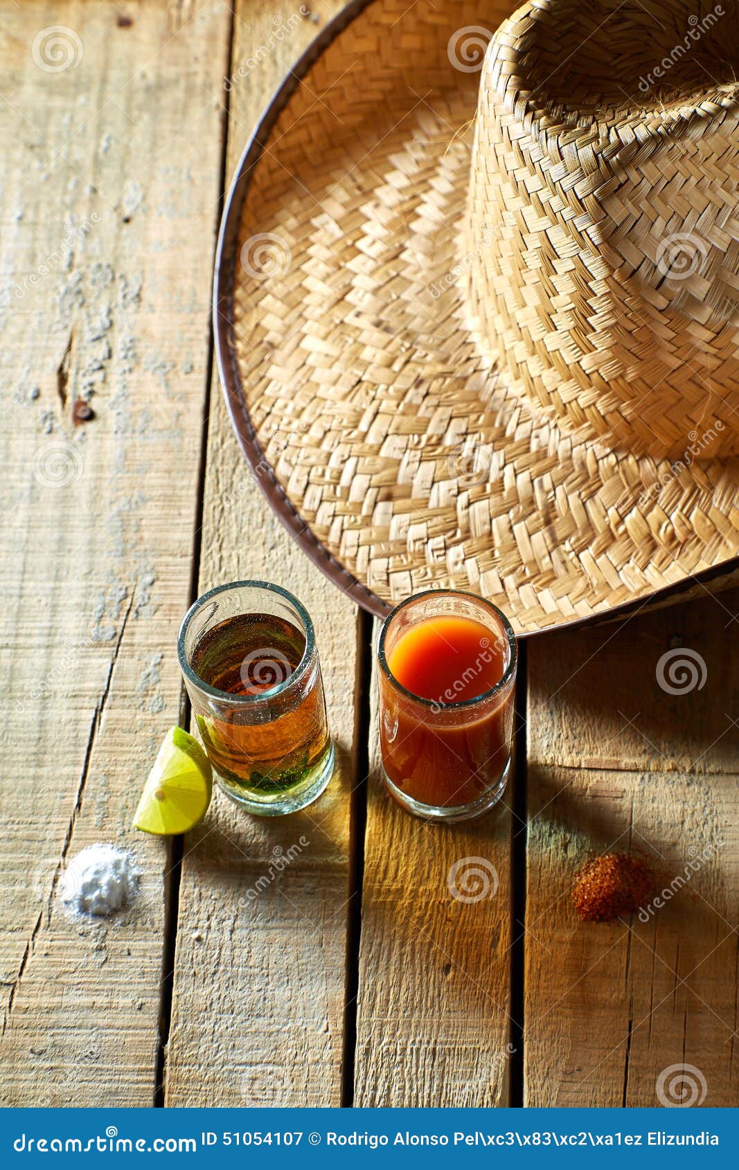 tequila, sangrita and lemon