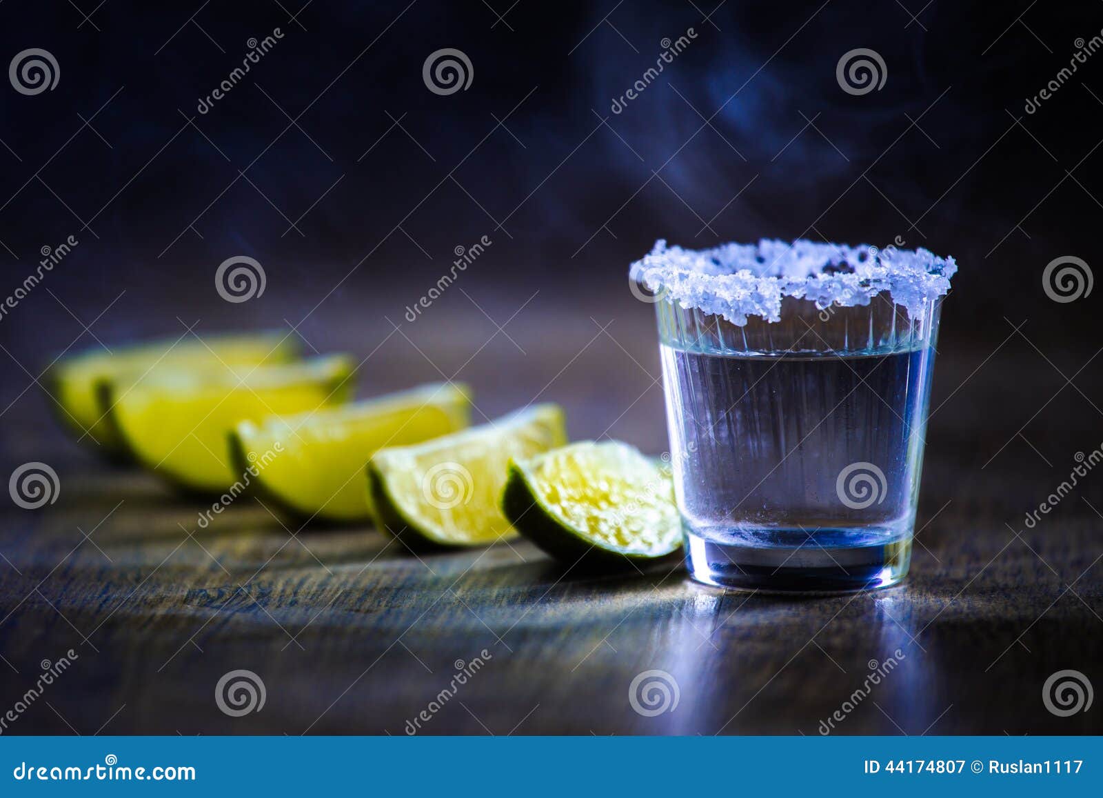 Tequila in Shot Glasses with Lime and Salt Stock Image Image of party