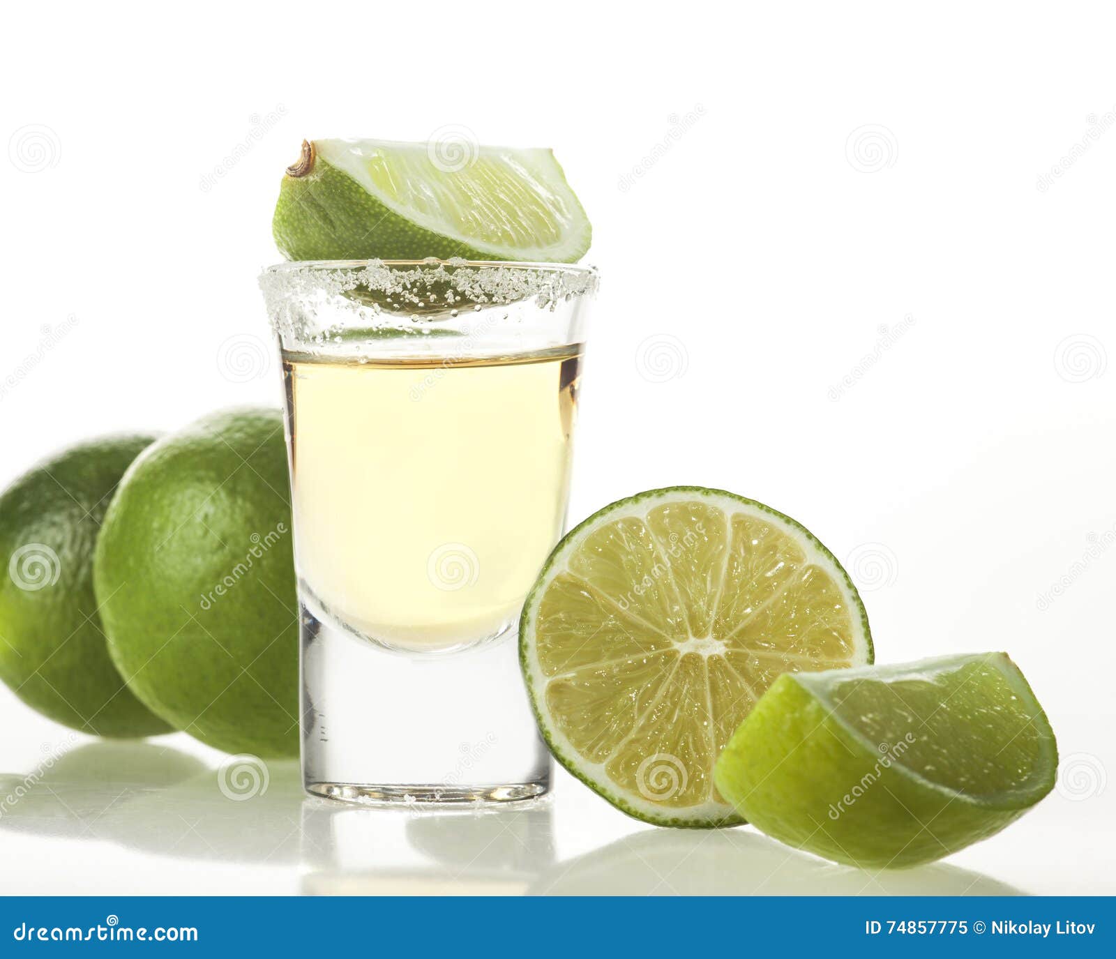 Tequila Shot on White Background Stock Image - Image of mexican, lime ...