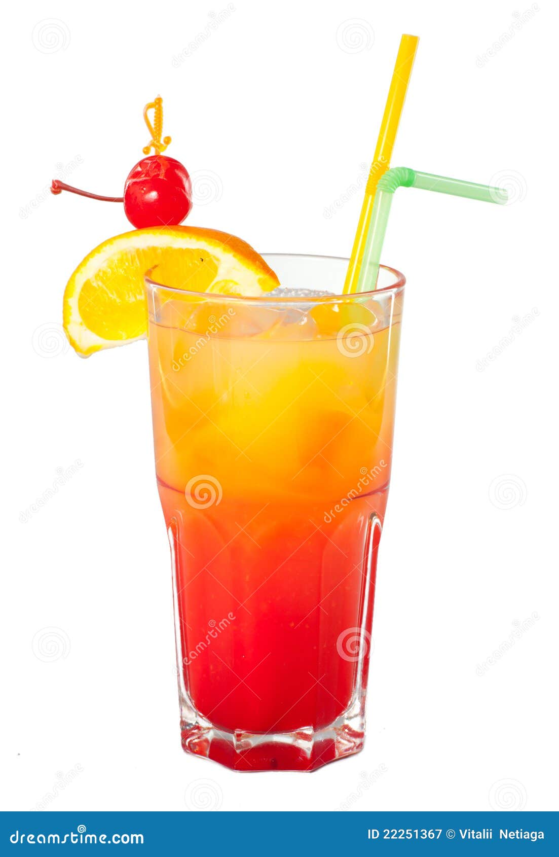 Tequila sunrise Cocktail stock image. Image of beverage 22251367