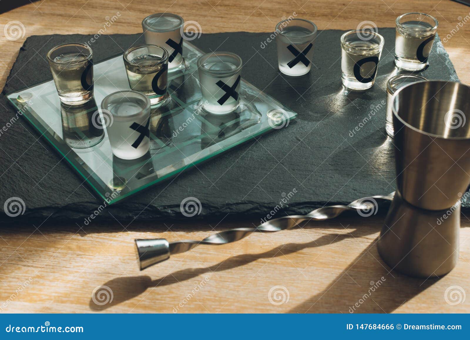 Tequila Tick Tack Toe Shot Game Stock Photo Image of macro, beverage