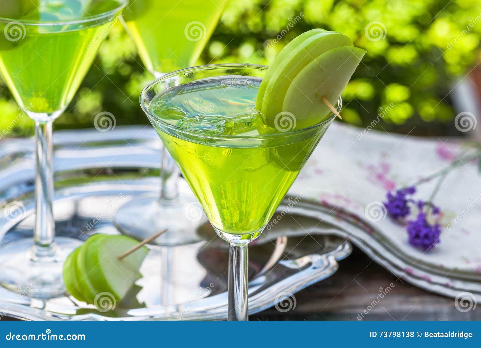Tequila Verde E Cocktail Acido Di Apple Fotografia Stock Immagine di