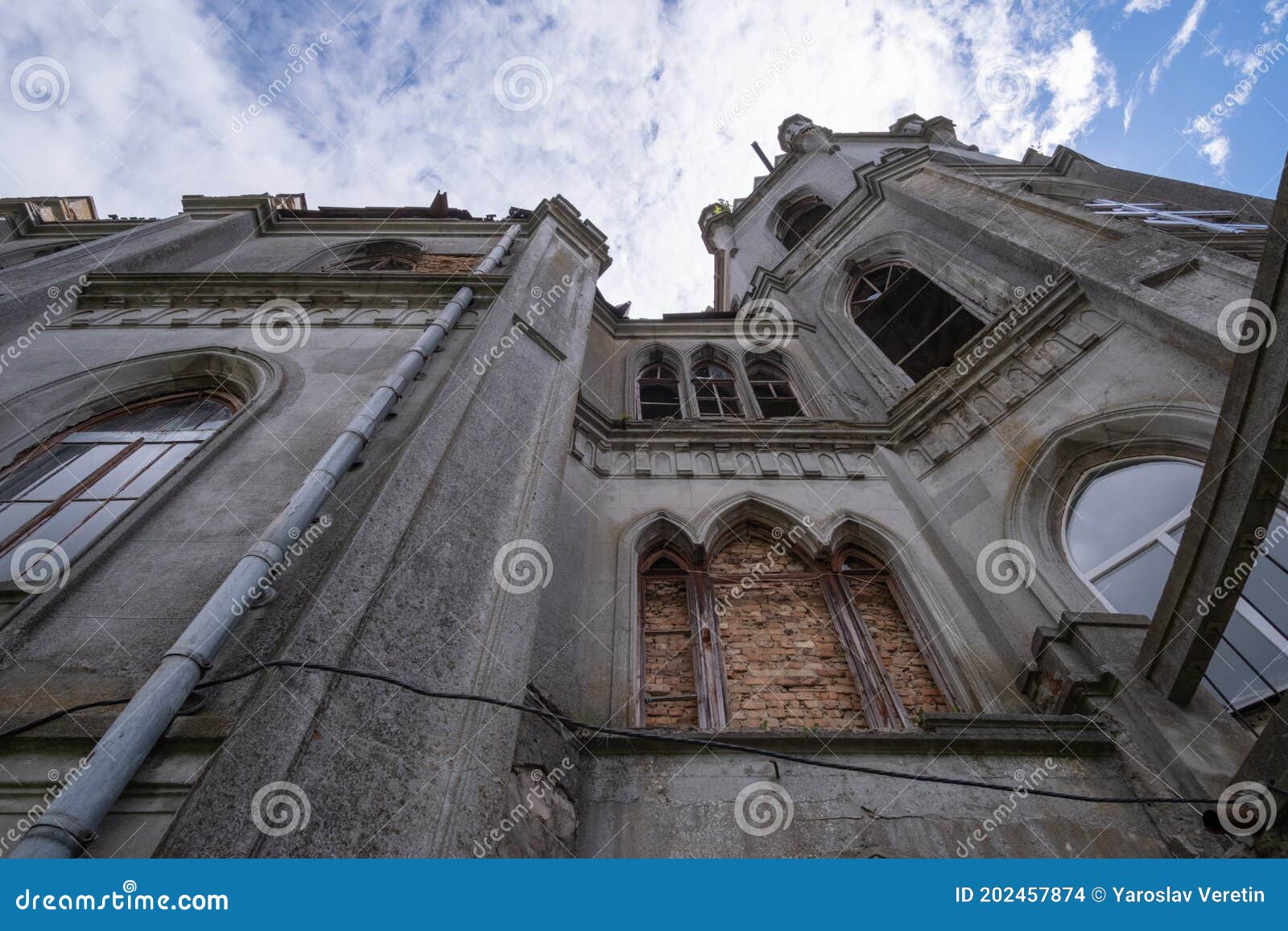 tereschenko palace in neogothic style. chervone, zhytomyr oblast, ukraine