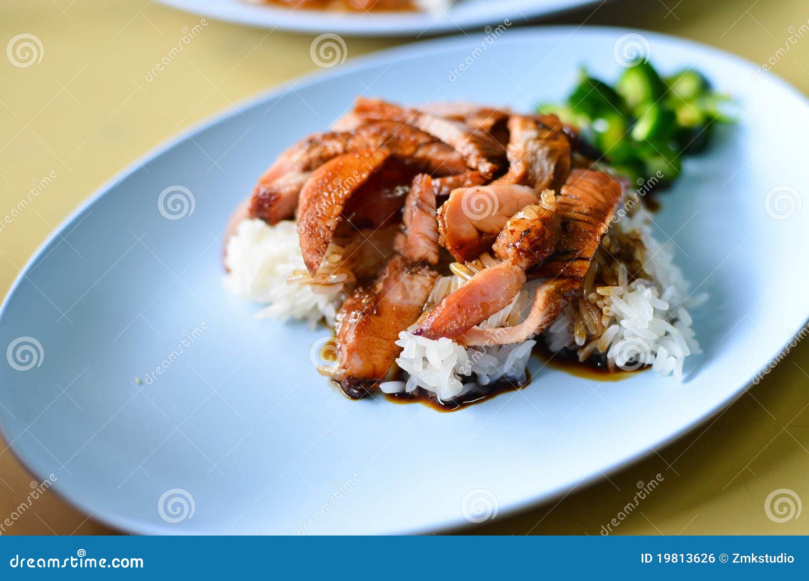 Teriyaki pork rice stock photo. Image of cookery, cooked - 19813626