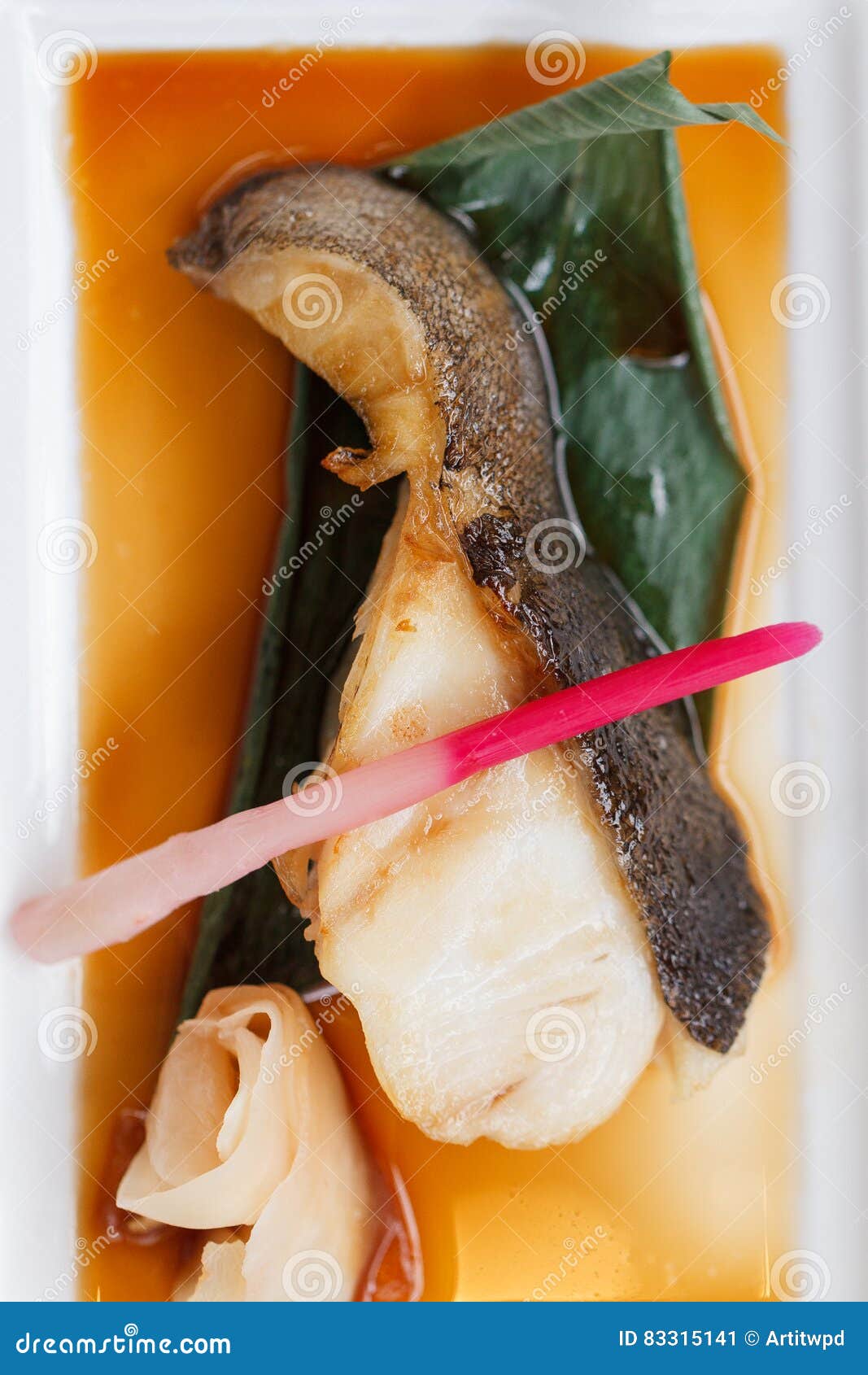 Teriyaki Sablefish Fried Marinated Sable Fish with Teriyaki Sauce