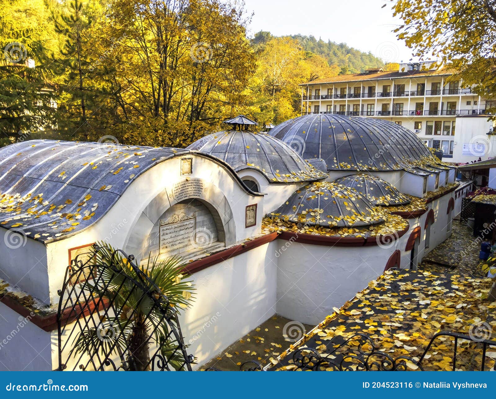 termal park, hotel and baths view in termal, yalova, popular thermal spring spa in turkey in autumn.jpg