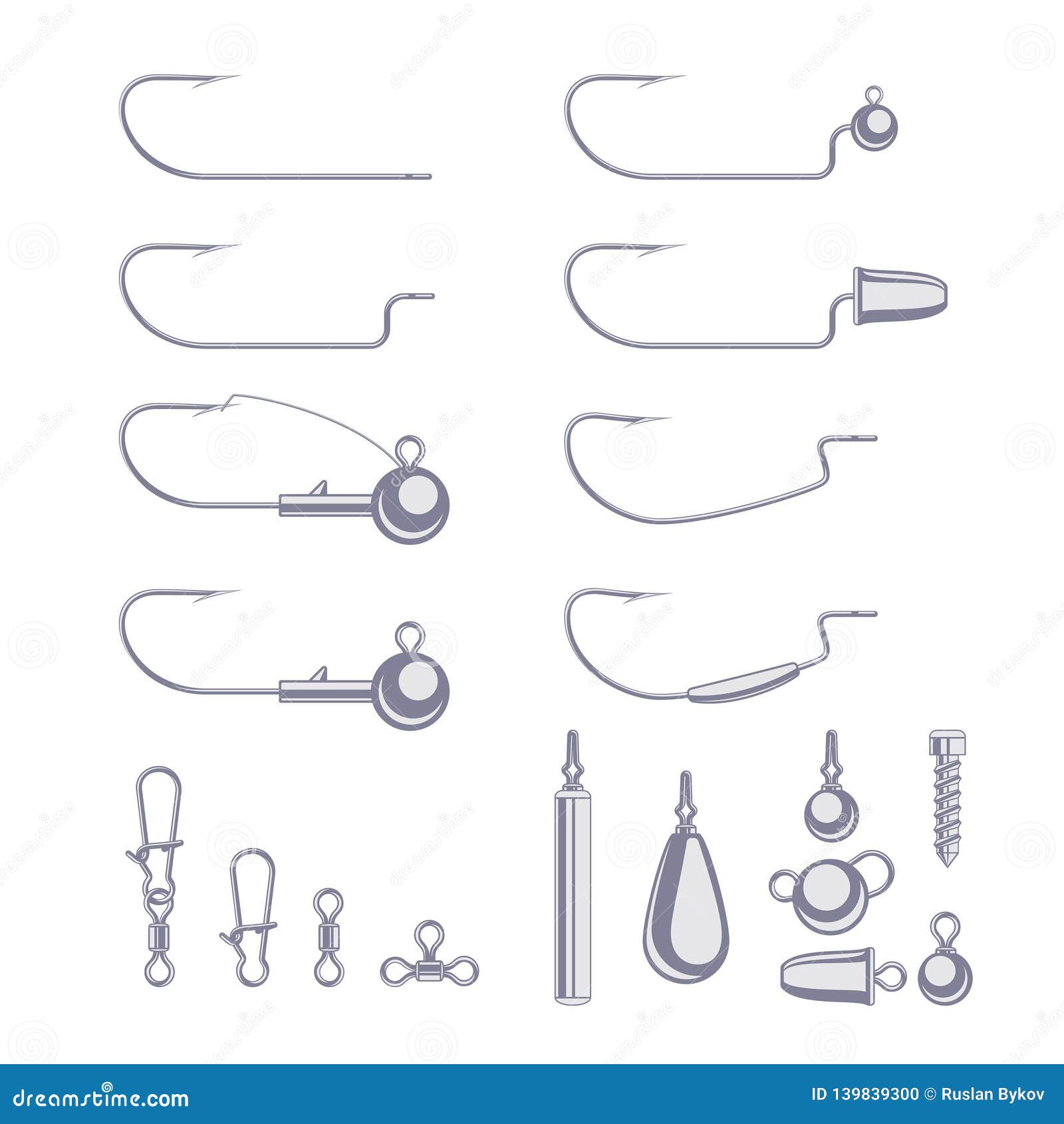 Terminal Tackle Elements for Fishing Bass Stock Vector - Illustration of  outdoors, bass: 139839300