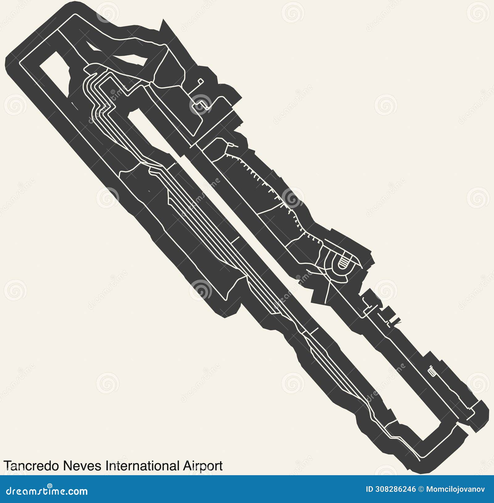 terminals layout plan of the aeropuerto internacional tancredo neves (cnf), belo horizonte