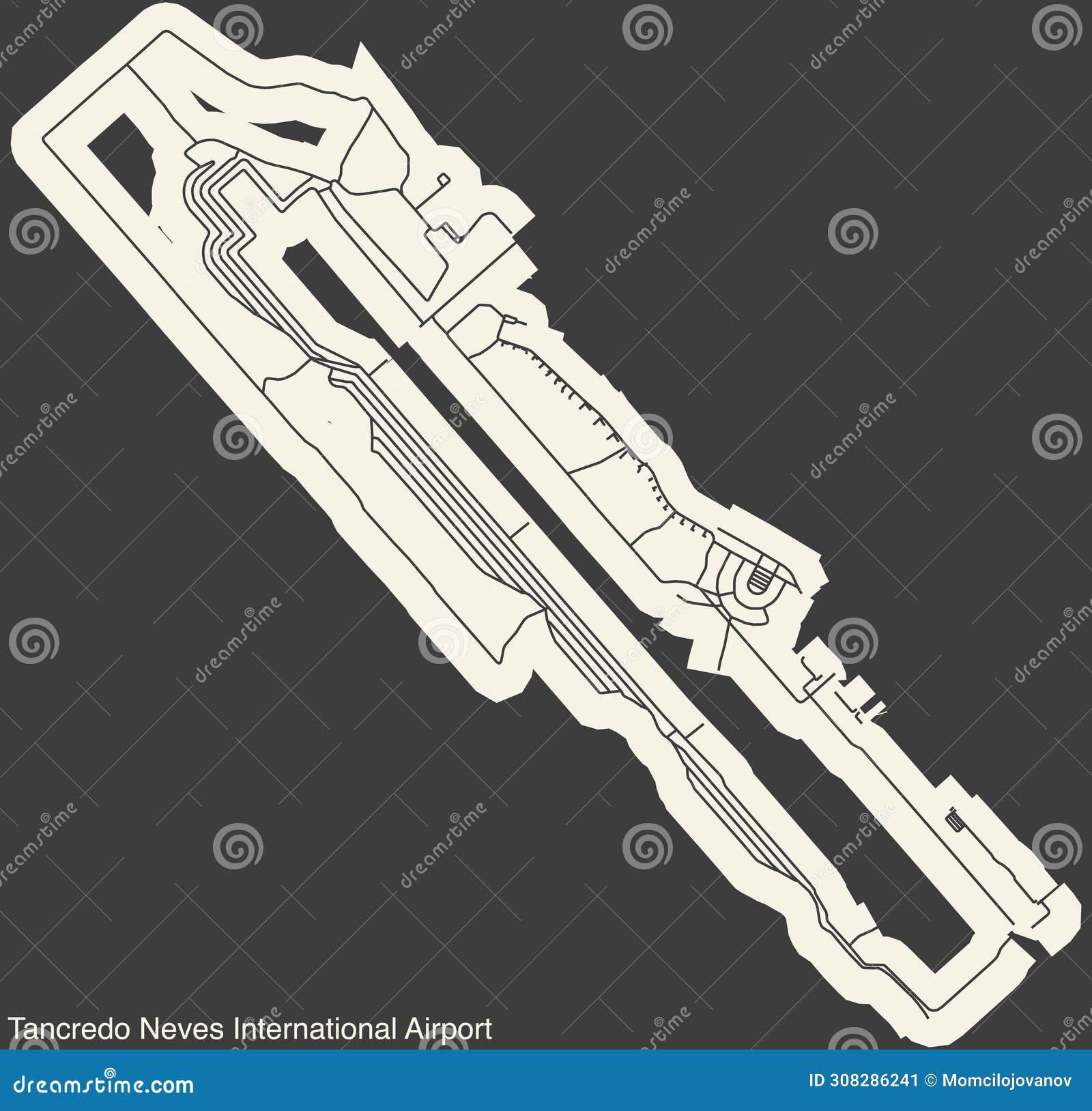 terminals layout plan of the aeropuerto internacional tancredo neves (cnf), belo horizonte