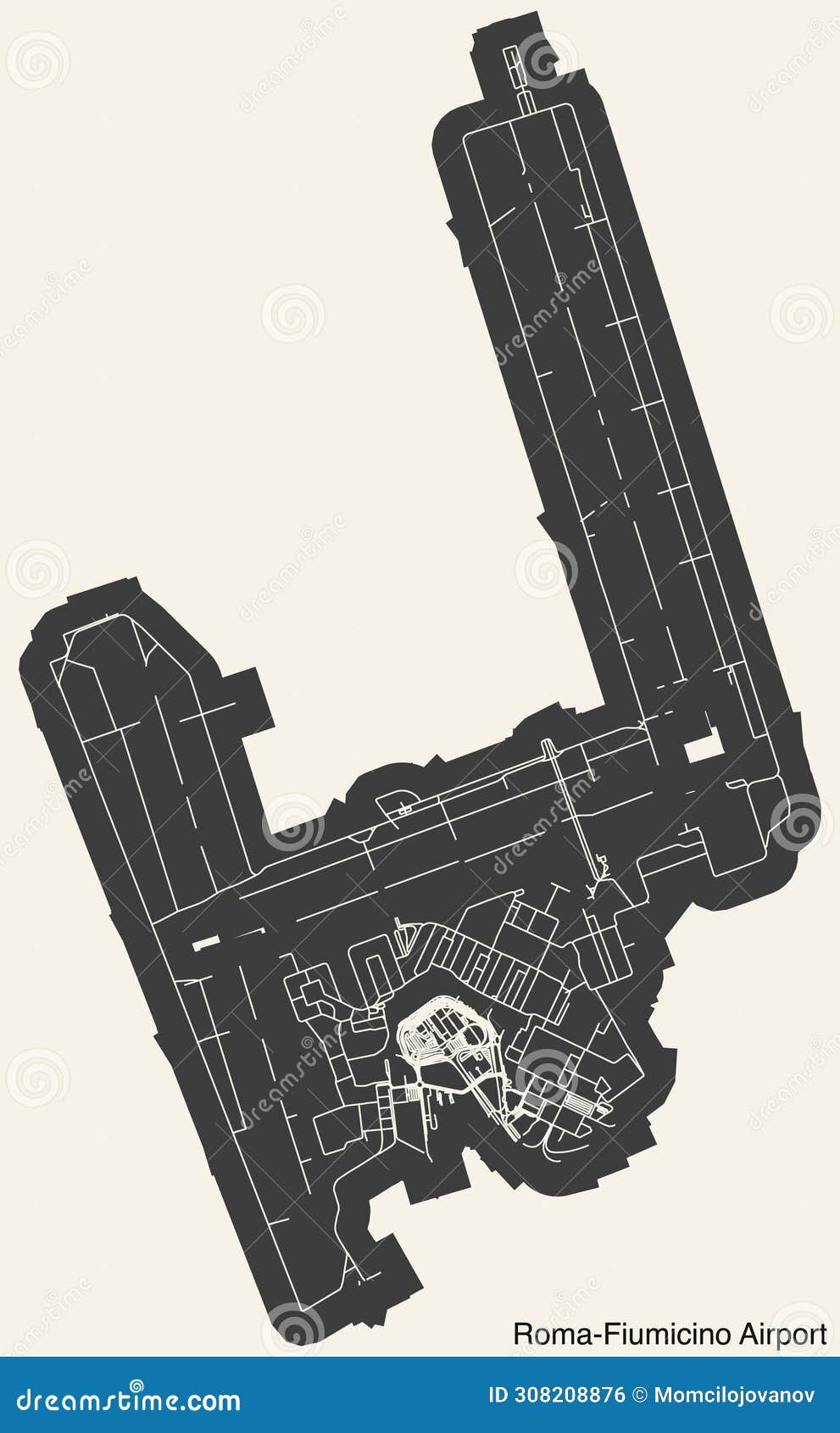 Terminals Layout Plan of the LEONARDO DA VINCIFIUMICINO AIRPORT (FCO
