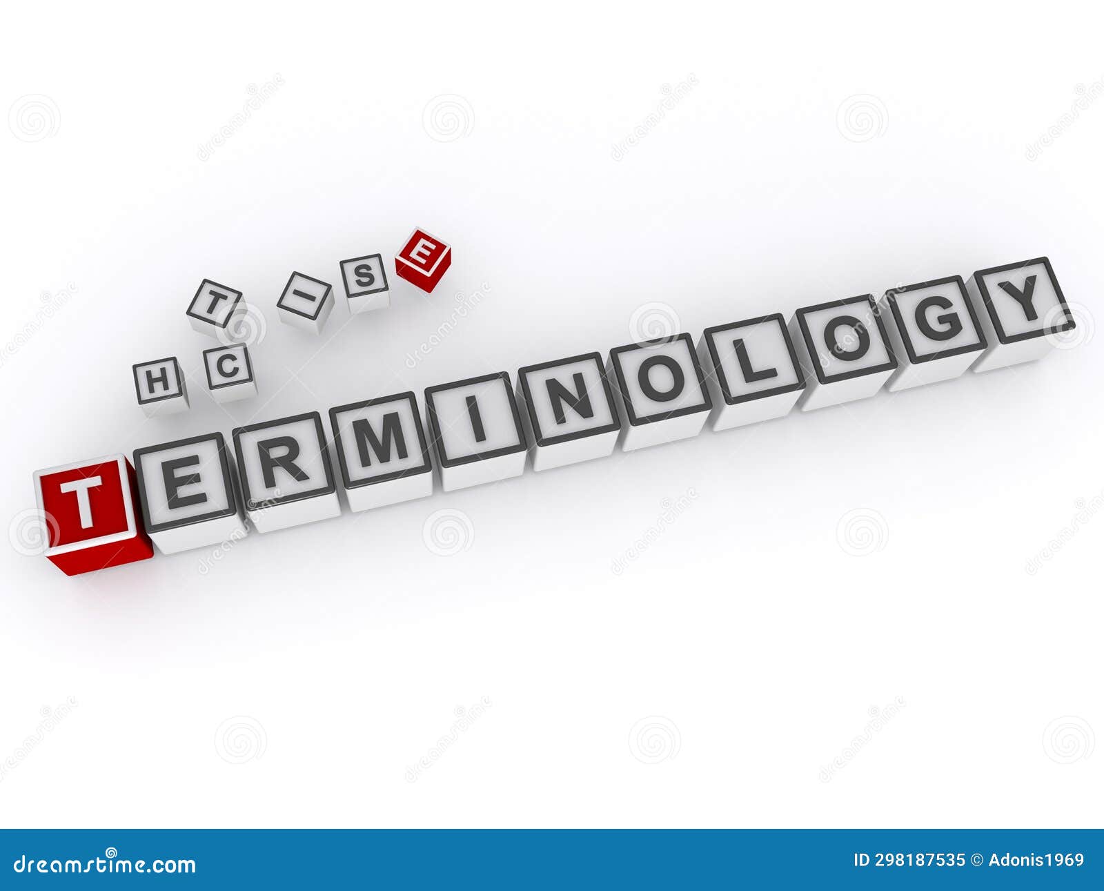 terminology word block on white