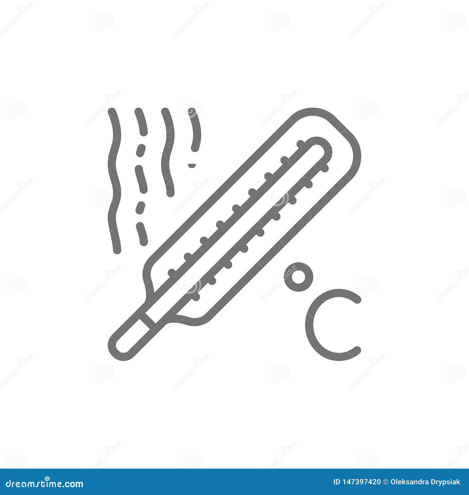 Termometer Hög Temperatur, Feberlinje Symbol Vektor Termometer Hög Temperatur, Feberlinje Symbol Vektor
