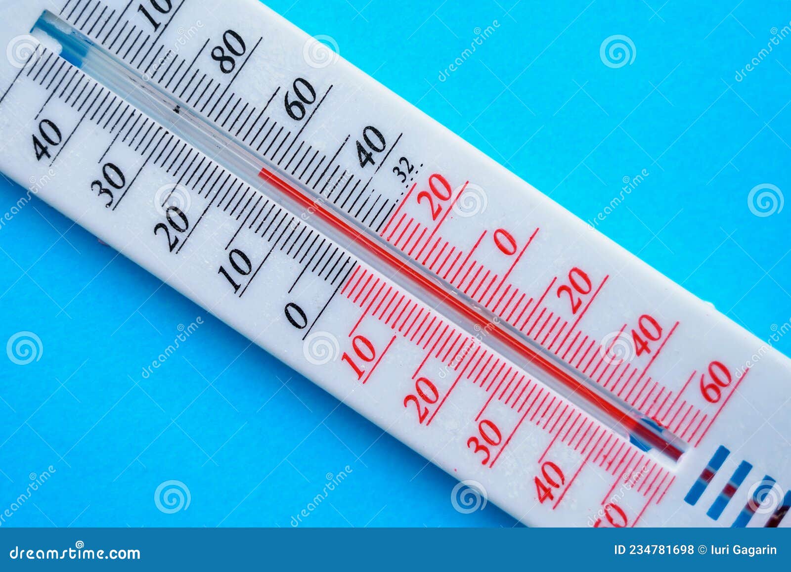 Termometro Per La Misurazione Della Temperatura Ambiente. Sfondo Blu a  Freddo Simbolico Fotografia Stock - Immagine di meteorologia, appartamento:  234781698