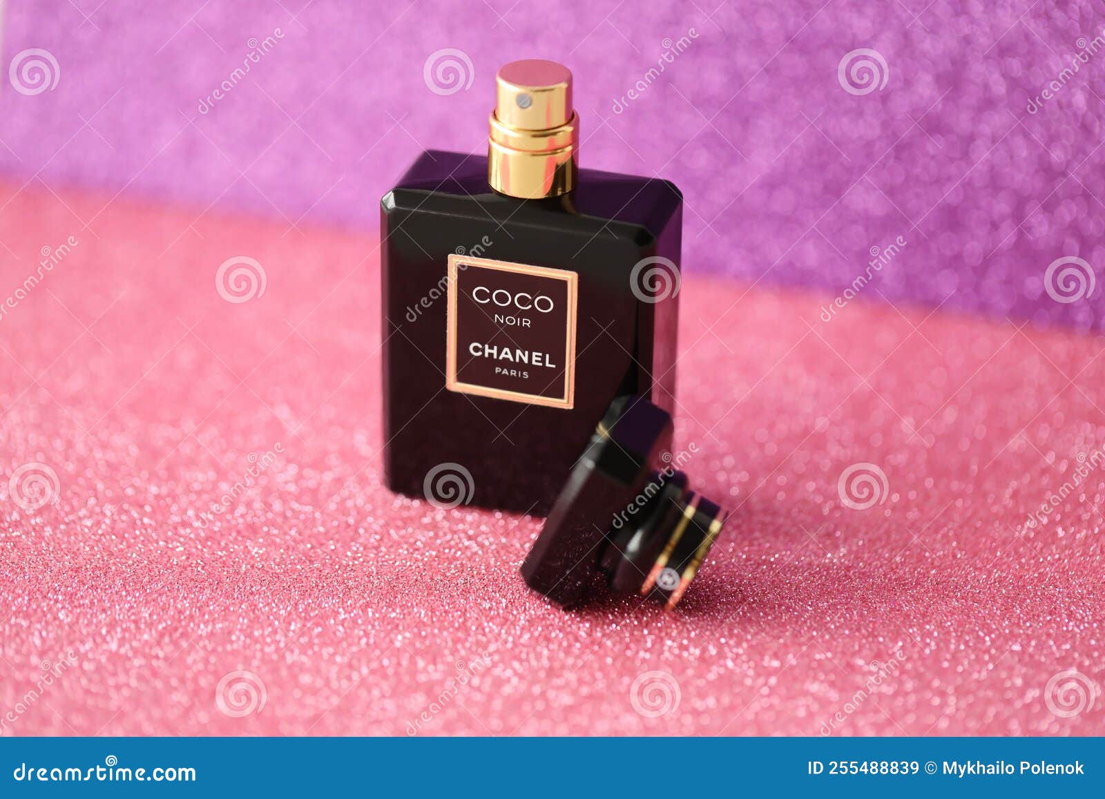 TERNOPIL, UKRAINE - SEPTEMBER 2, 2022 Coco Noir Chanel Paris Worldwide  Famous French Perfume Black Bottle on Shiny Glitter Editorial Stock Image -  Image of dark, design: 255488839