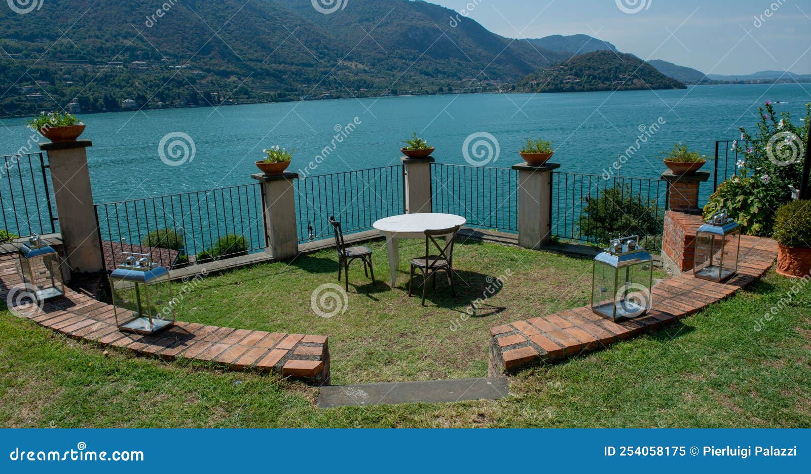 Terrace with lake view stock image. Image of montisola 254058175
