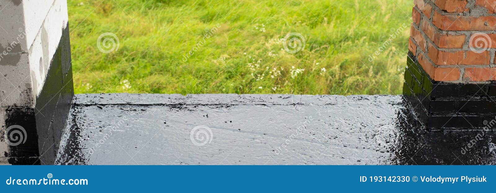 The Terrace is Covered with a Layer of Waterproofing Mastic Stock Photo Image of outdoors