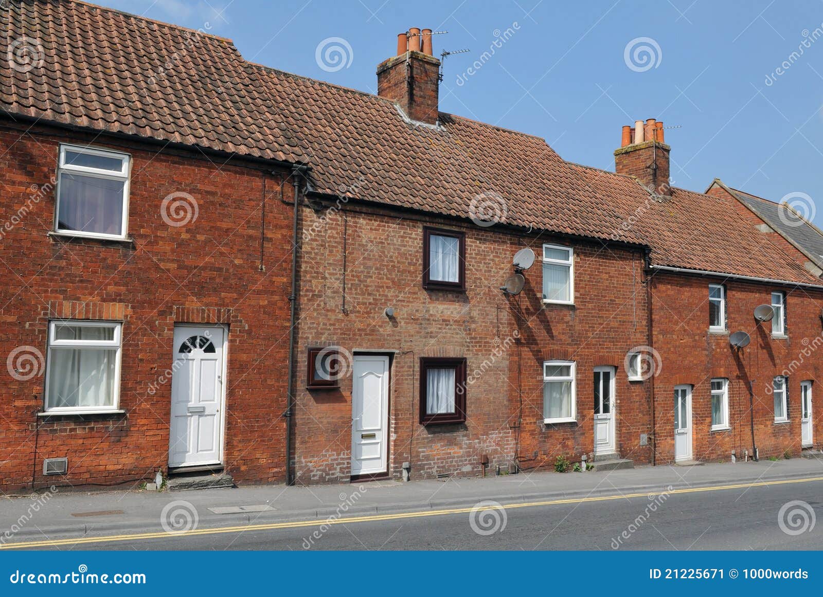 Terraced Red Brick Houses RoyaltyFree Stock Photography