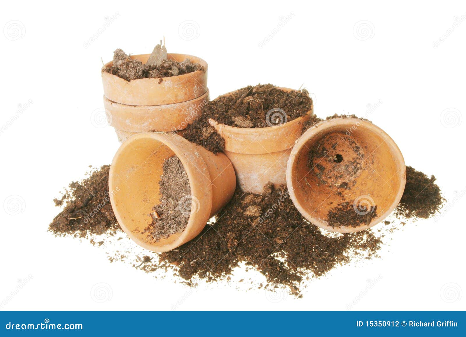 Terracotta Plant Pots and Soil Stock Photo Image of unglazed, soil