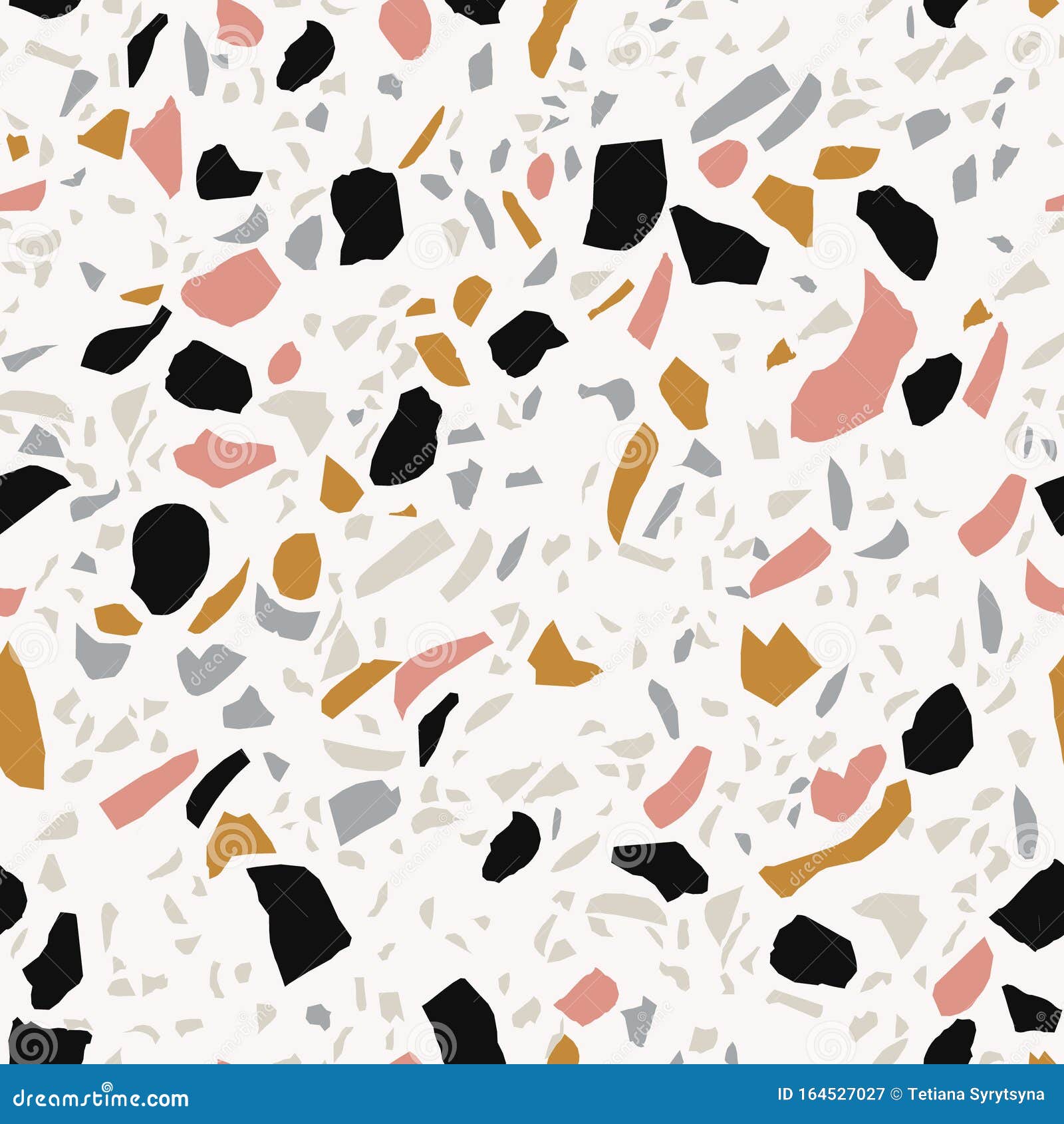 Terrazzo Flooring Imitation Seamless Pattern. Abstract Geometric Shapes ...