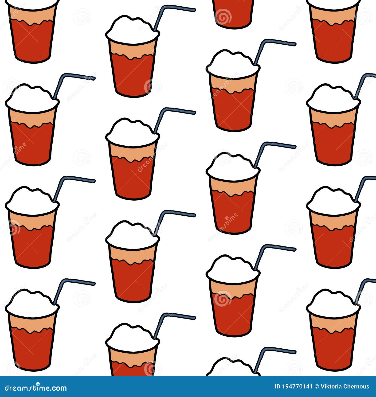 terremoto chilean traditional drink seamless doodle pattern,  color 