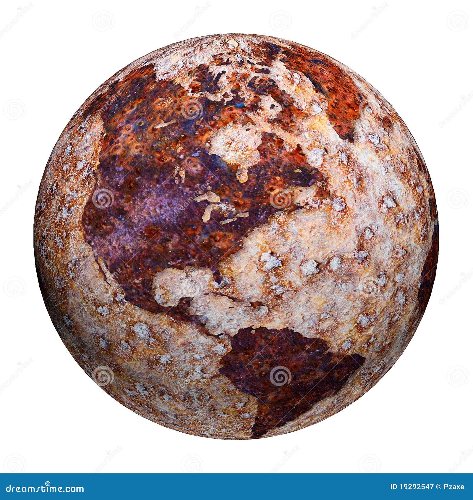 terrestrial globe - corrosion stains on iron
